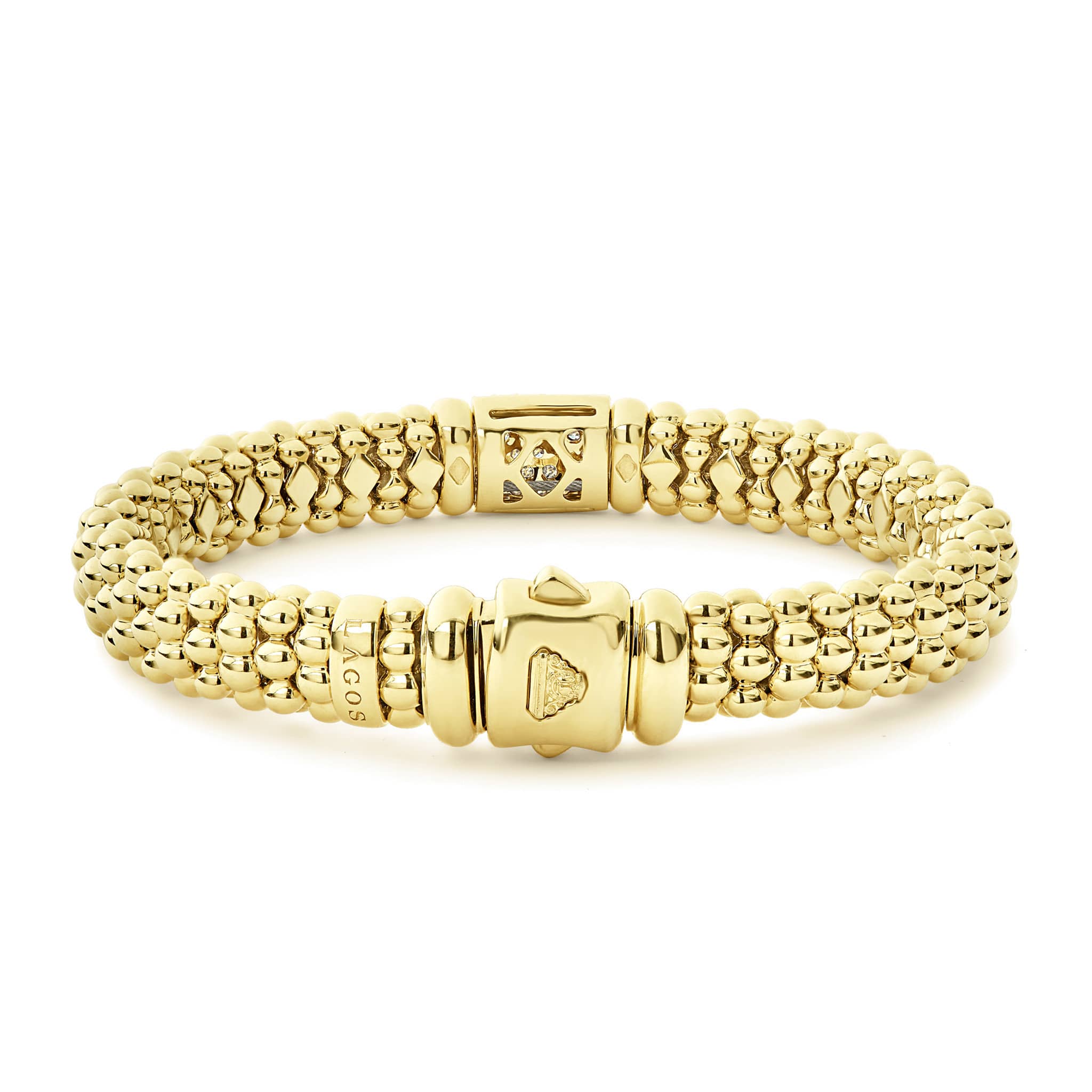 Caviar Gold Small 18K Gold Diamond Bracelet | 9mm - Image 5