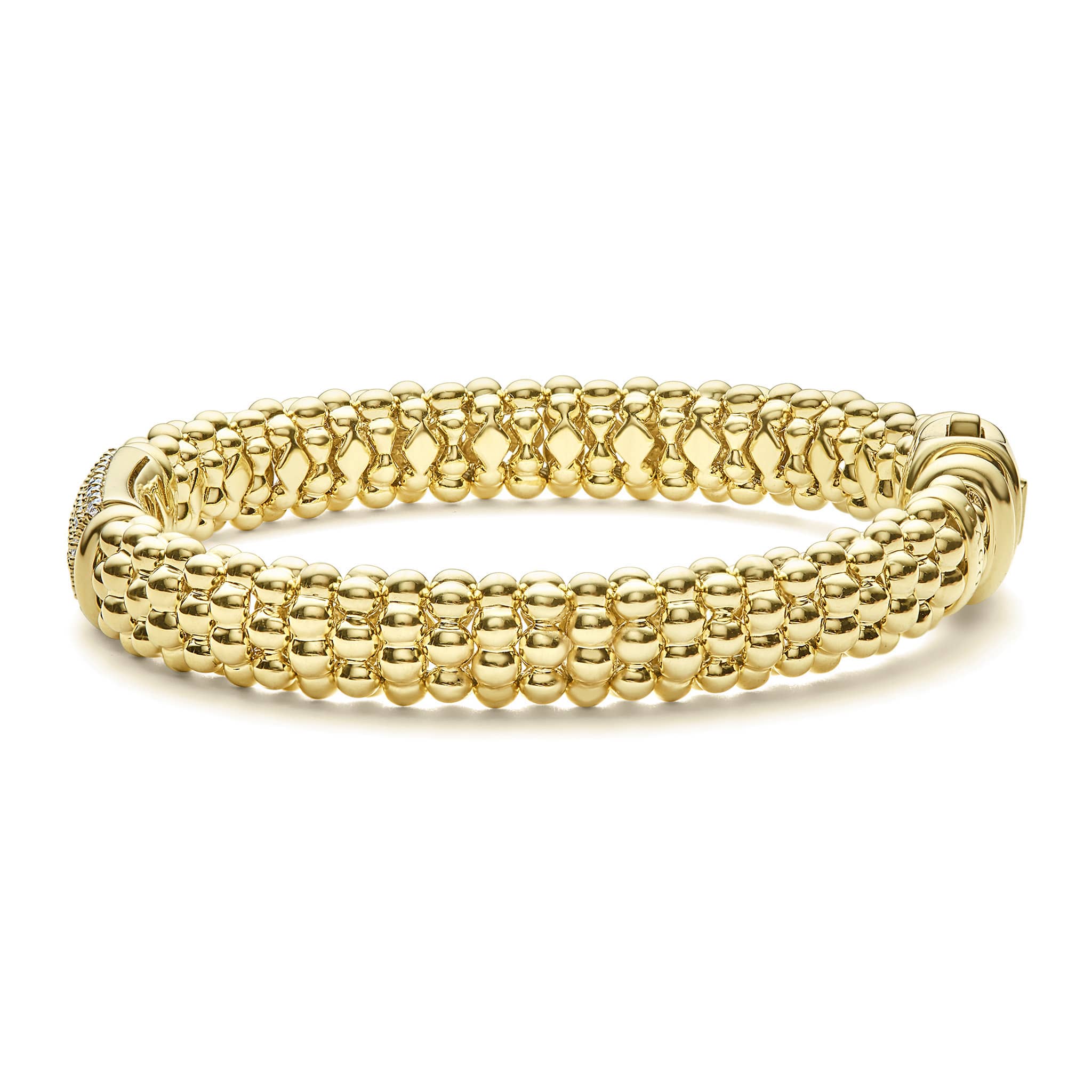 Caviar Gold Medium 18K Gold Diamond Bracelet | 9mm - Image 3