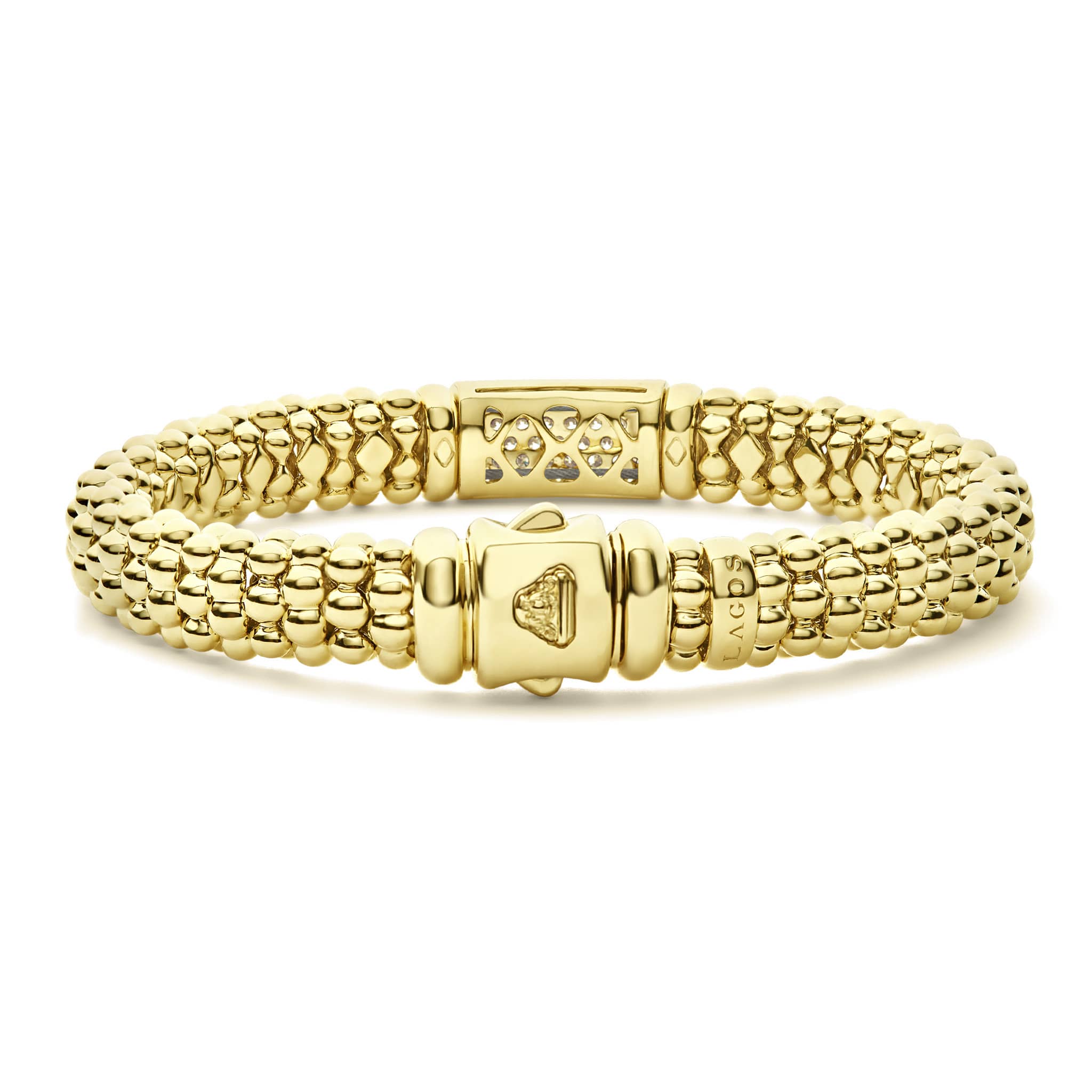Caviar Gold Medium 18K Gold Diamond Bracelet | 9mm - Image 4