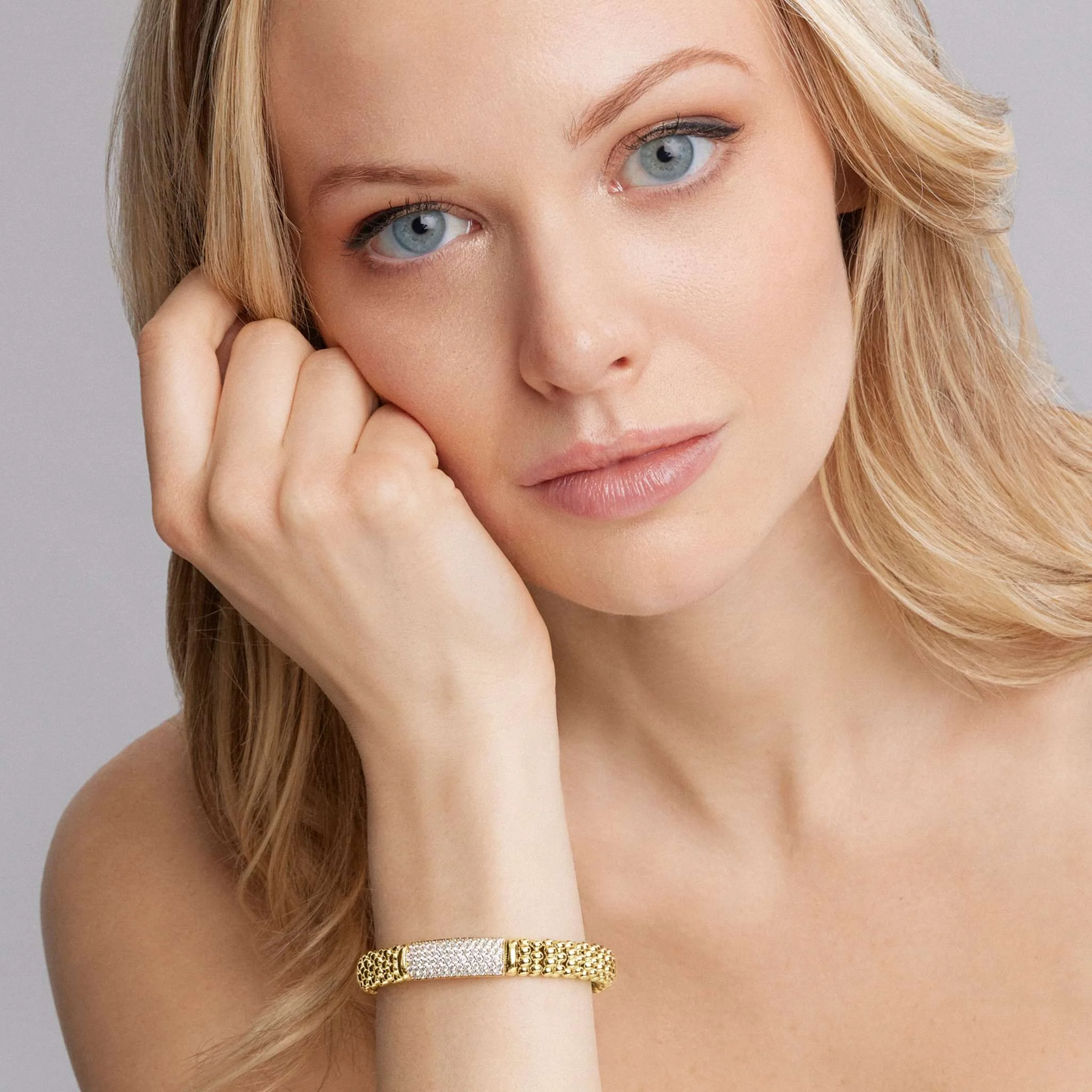 Caviar Gold 18K Gold Diamond Bracelet | 9mm - Image 2