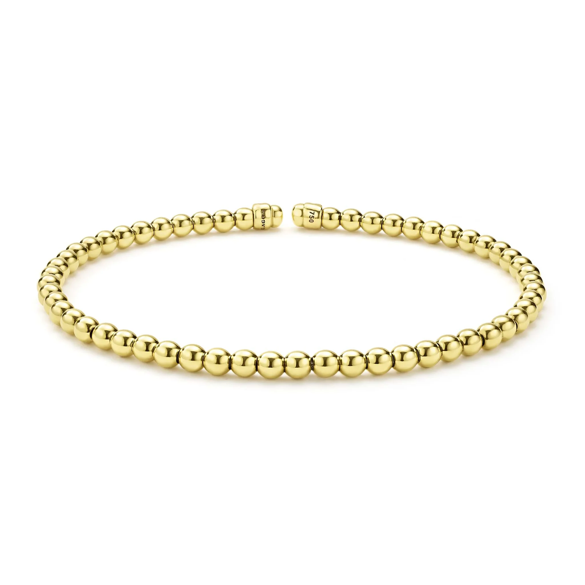 Caviar Gold 18K Gold Caviar Beaded Cuff Bracelet | 3mm