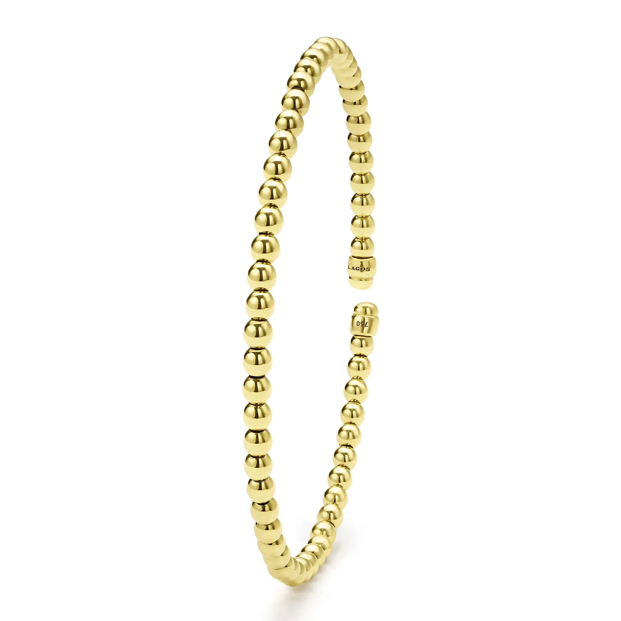 Caviar Gold 18K Gold Caviar Beaded Cuff Bracelet | 3mm - Image 5
