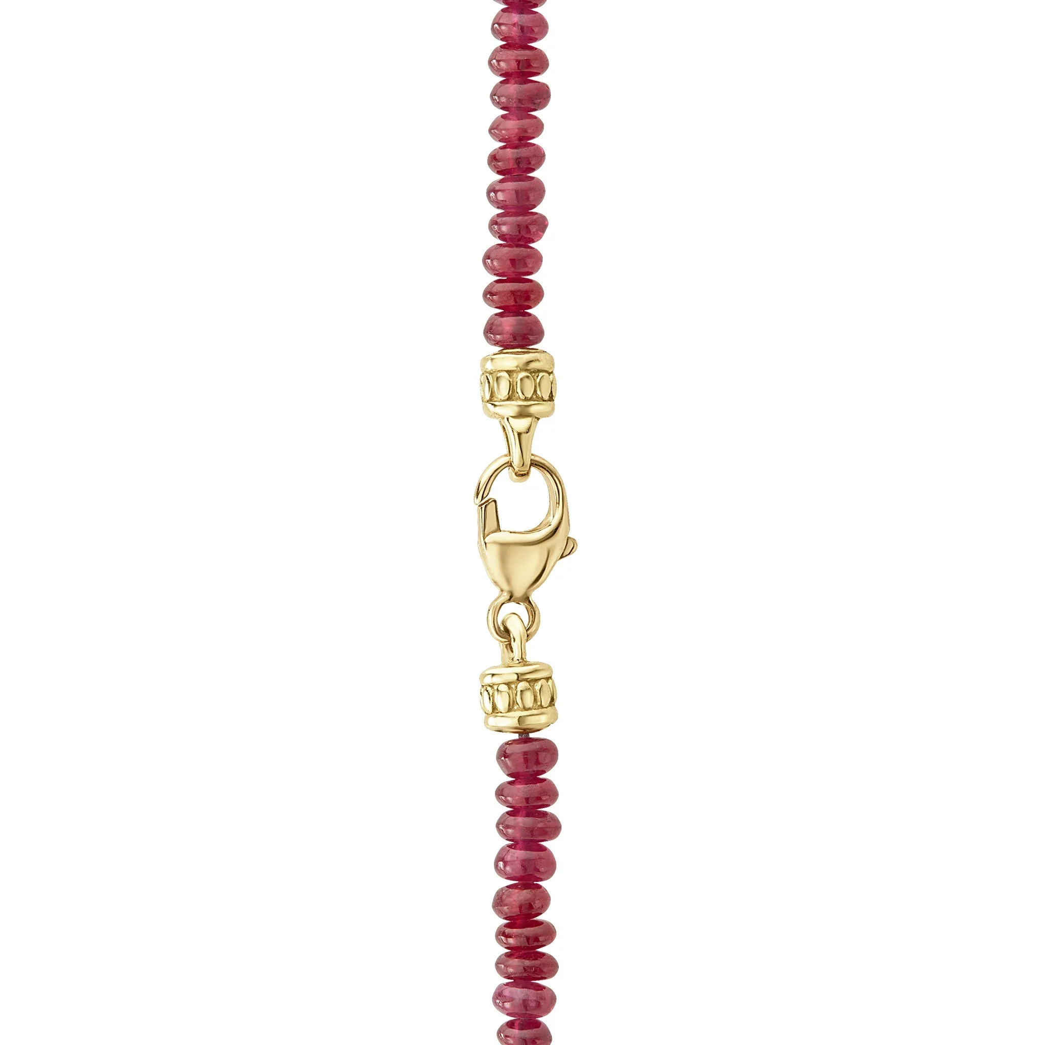 Caviar Gold Ruby and Diamond Tassel Pendant Necklace - Image 4