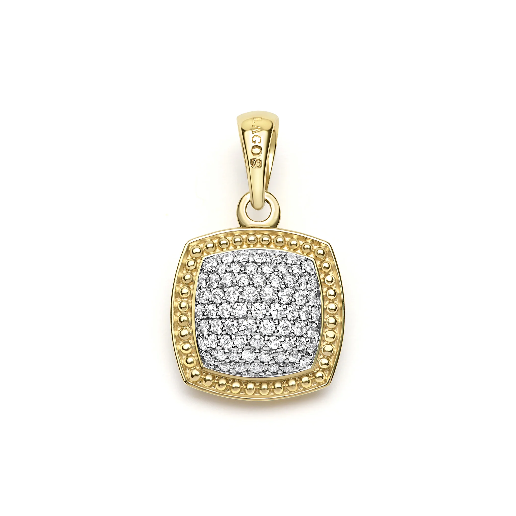 Caviar Gold 18K Gold Pave Diamond Pendant
