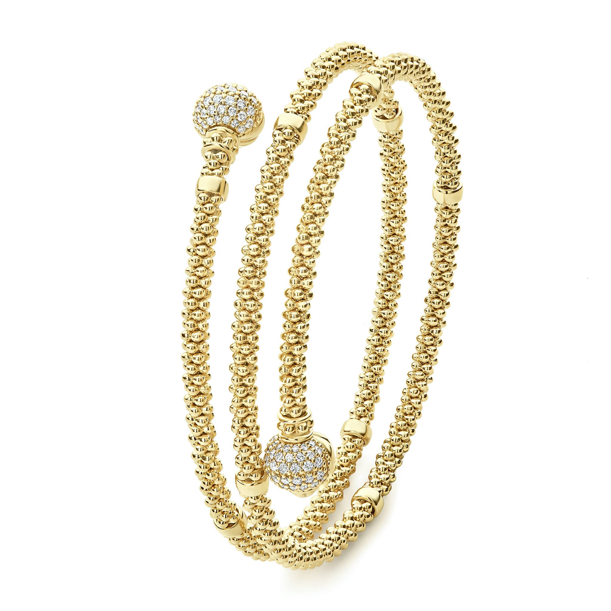 Caviar Gold 18K Gold Wrap Diamond Bracelet - Image 3
