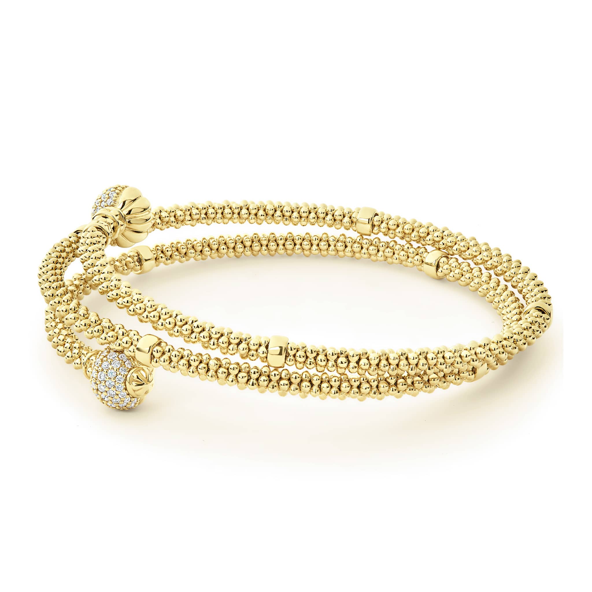 Caviar Gold 18K Gold Wrap Diamond Bracelet - Image 4