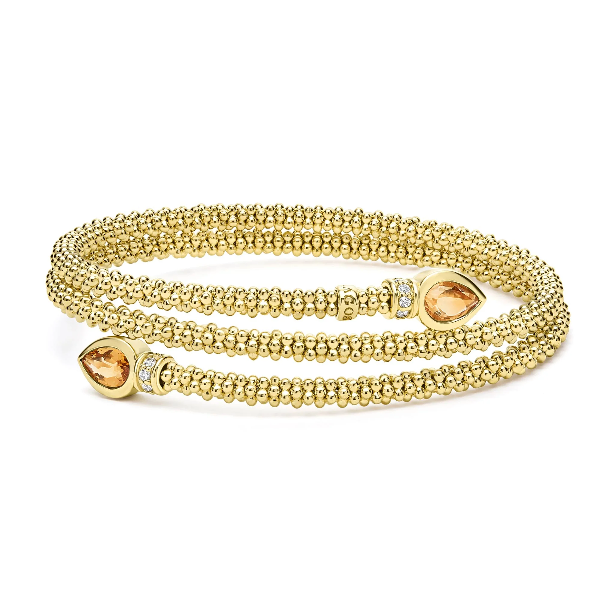 Studio 18K Gold Citrine and Diamond Wrap Bracelet