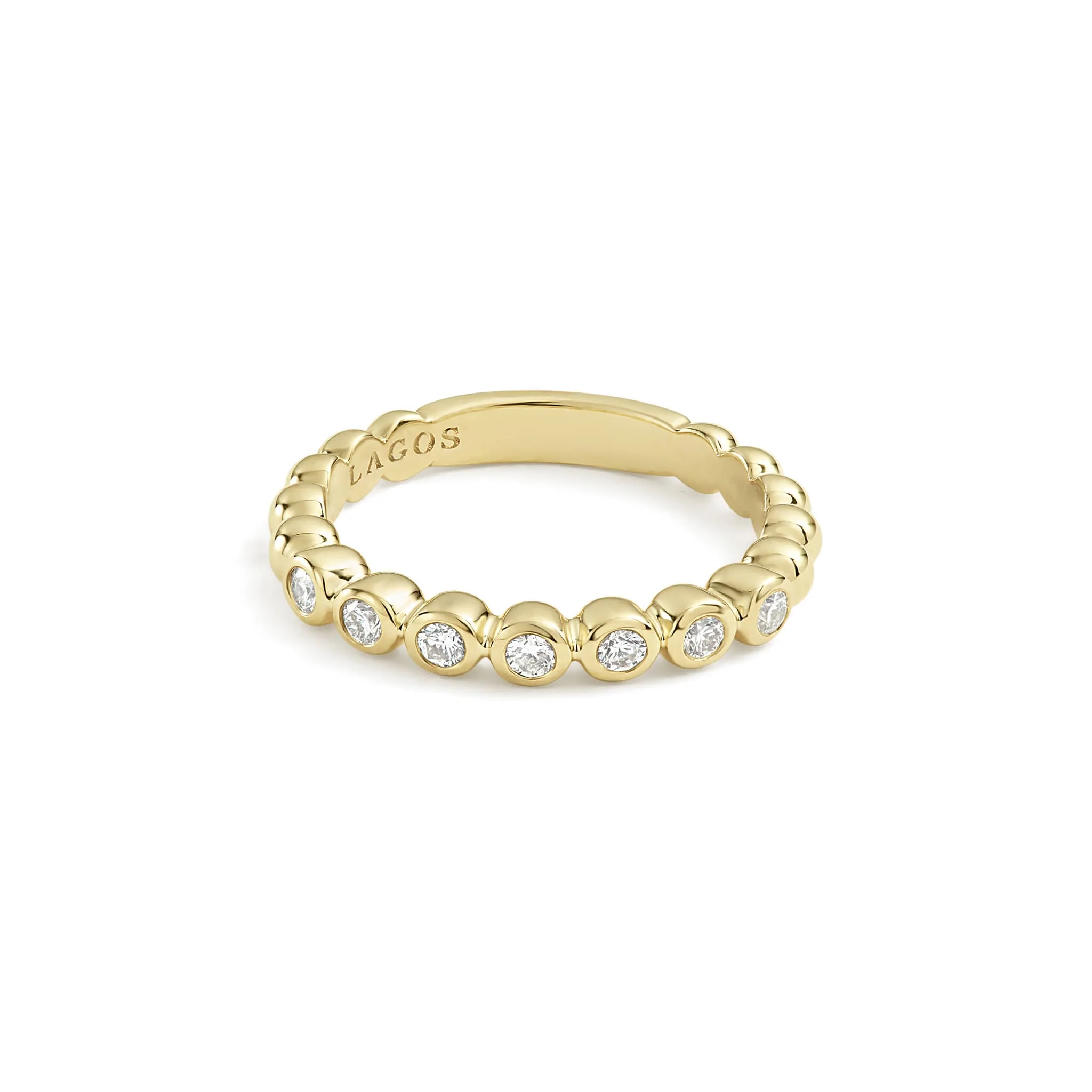 Caviar Gold 18K Gold and Diamond Stacking Ring - Image 3