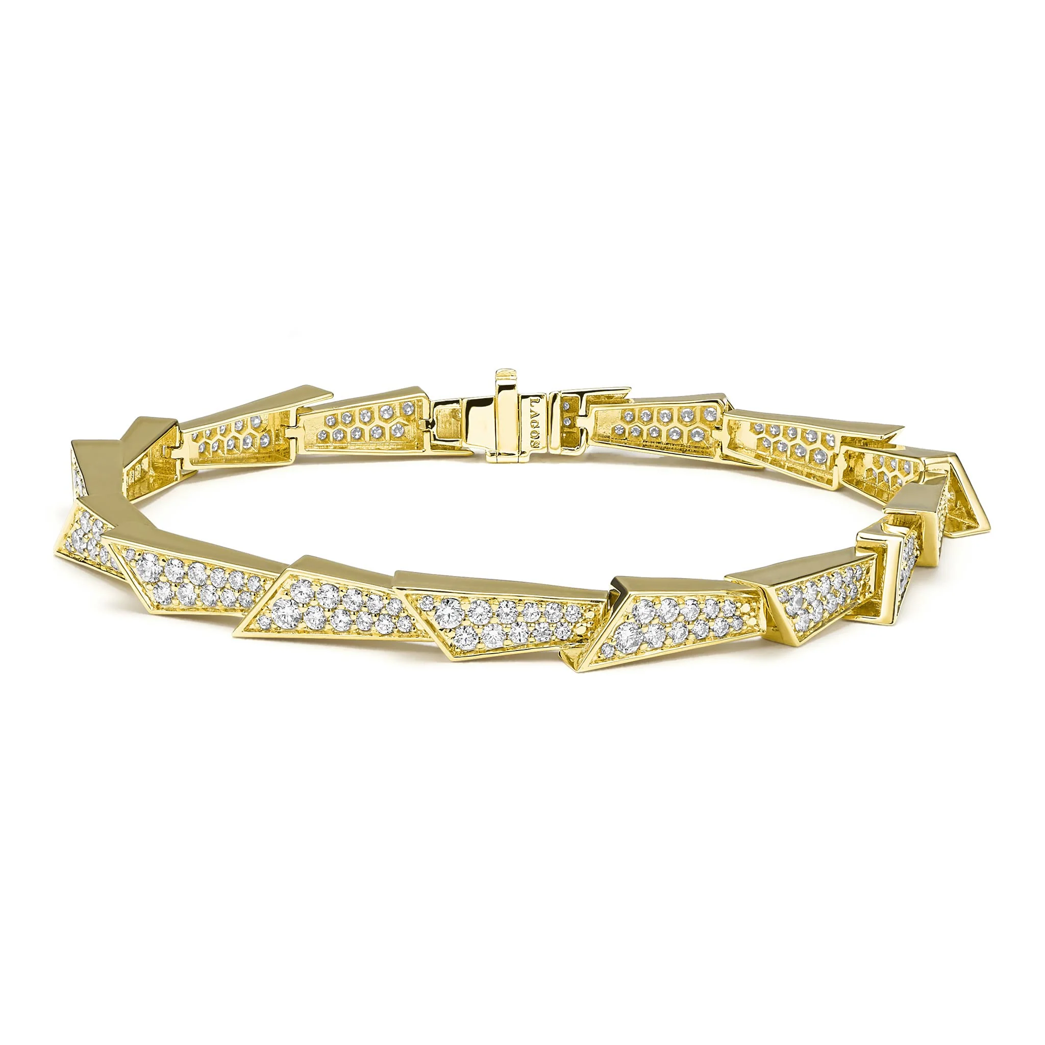 Studio 18K Caviar Gold Diamond Linear Bracelet