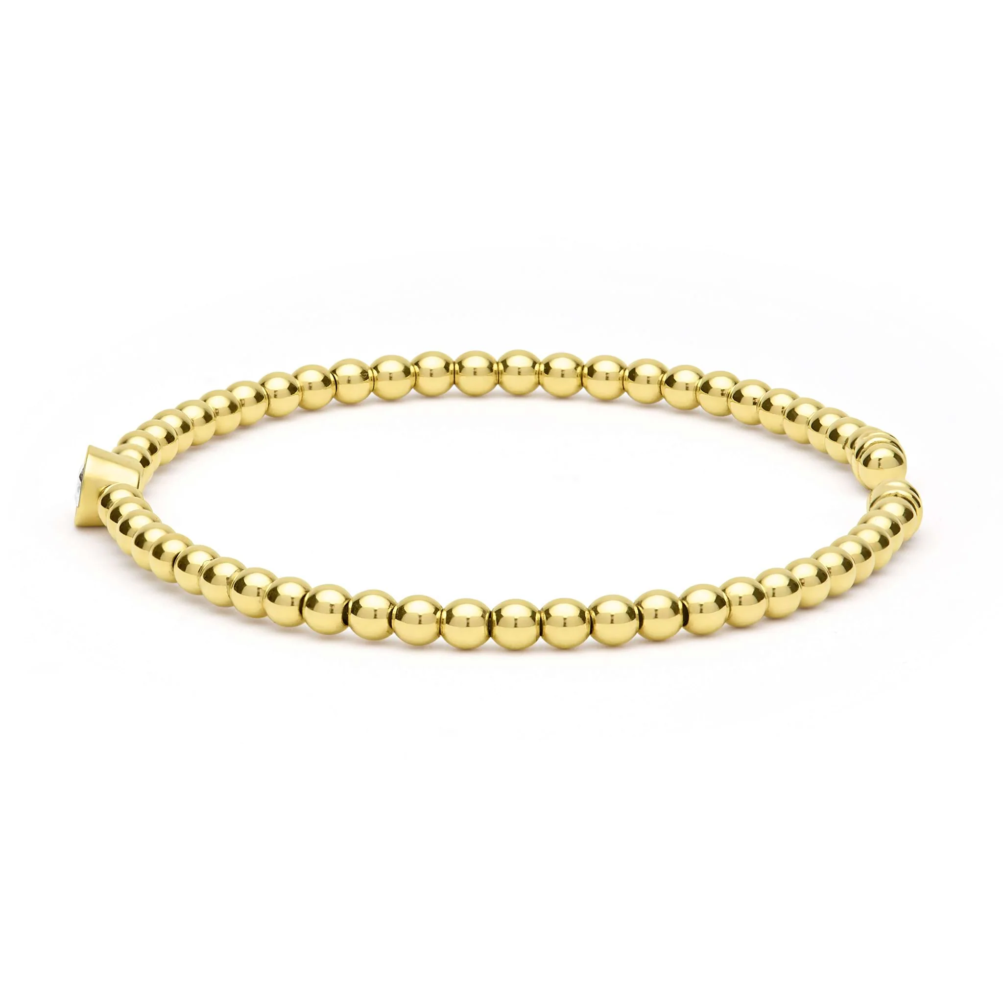 Caviar Gold 18K Gold Caviar Beaded Diamond Cuff Bracelet | 3mm - Image 3