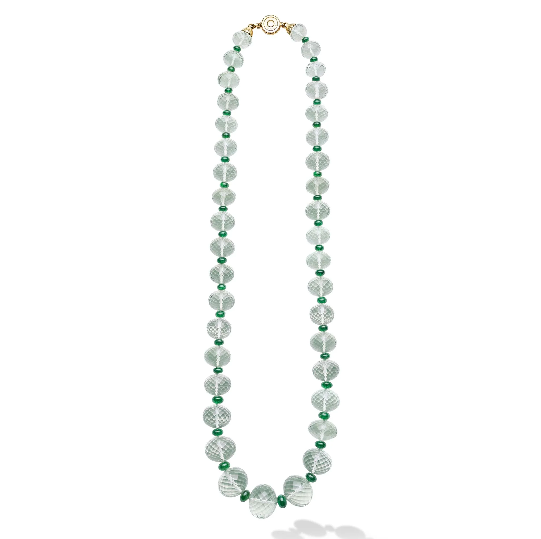Caviar Gold 18K Gold Green Quartz Necklace