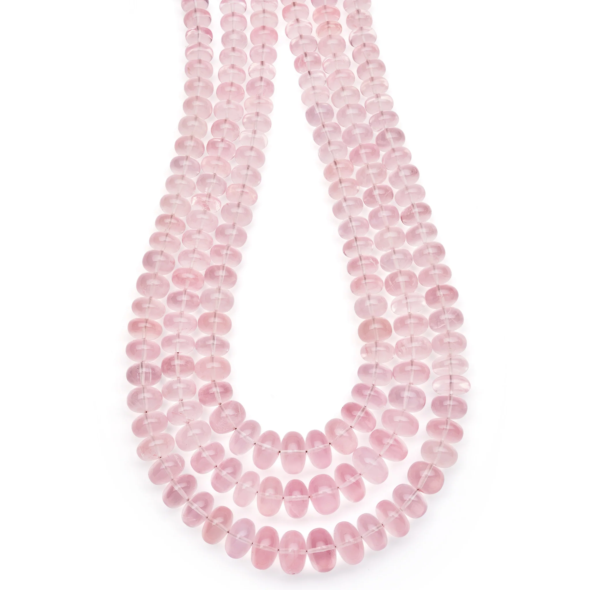 Caviar Gold 18K Gold and Rose Quartz Necklace
