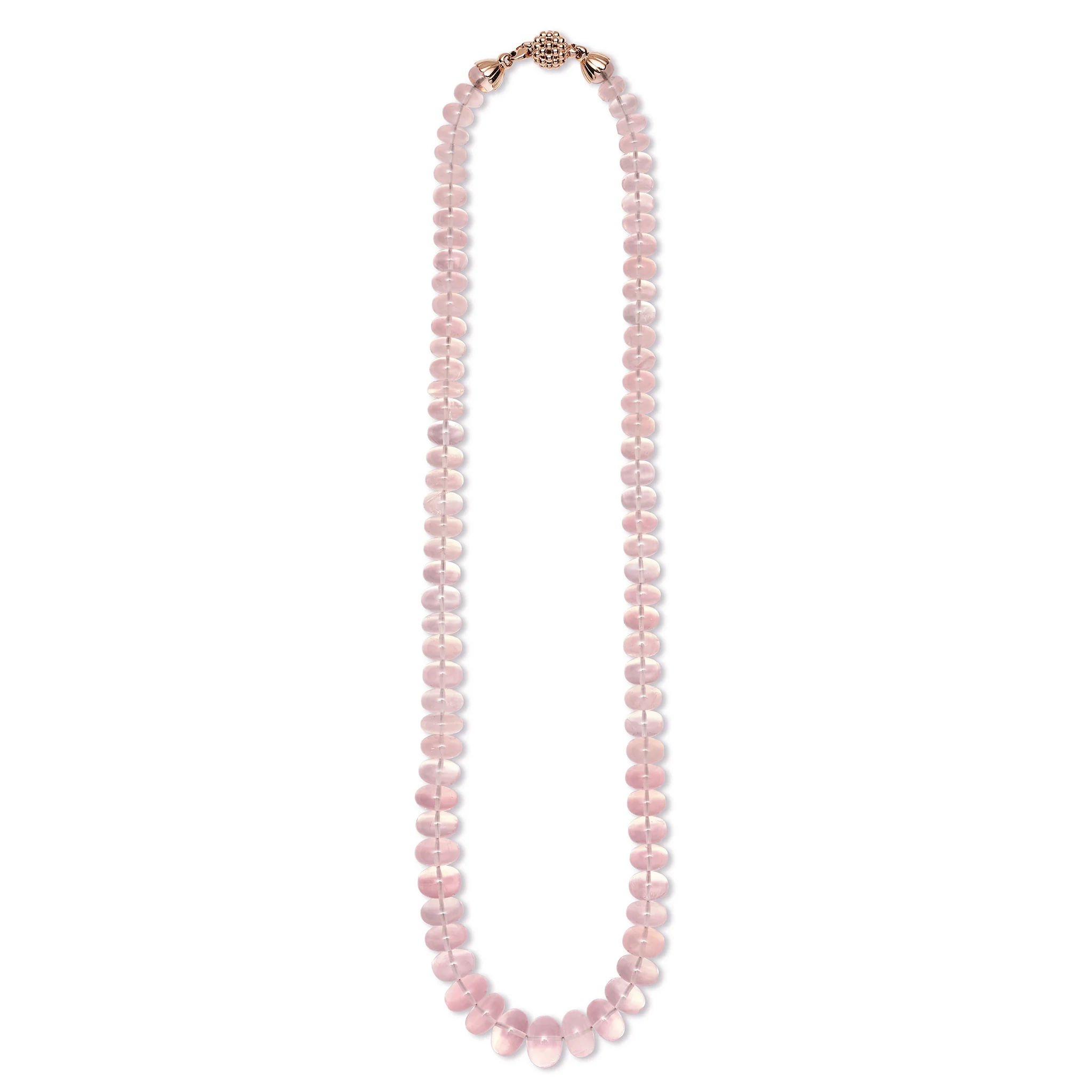 Caviar Gold 18K Caviar Gold Rose Quartz Necklace - Image 4