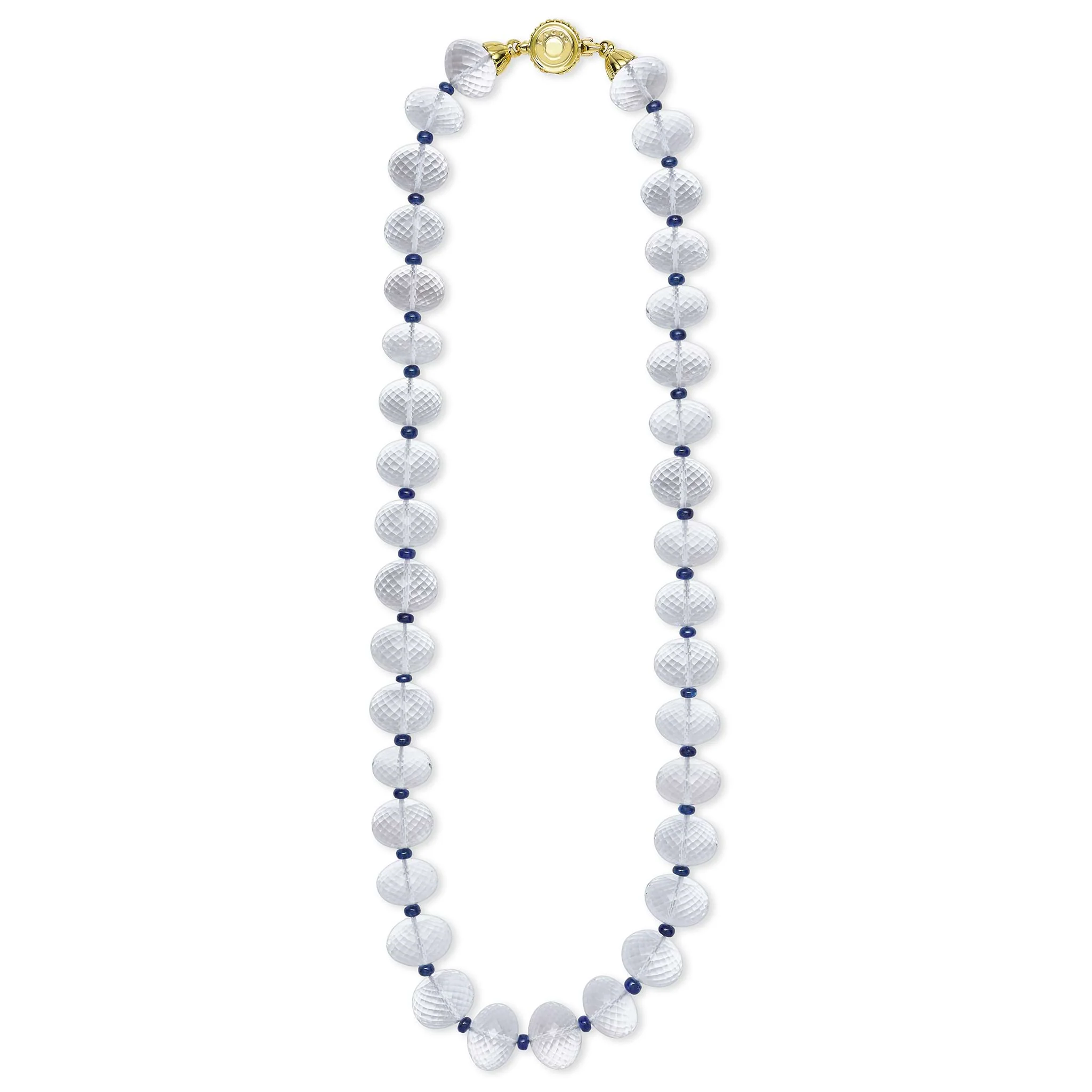 Caviar Gold 18K Gold White Topaz Strand Necklace - Image 2