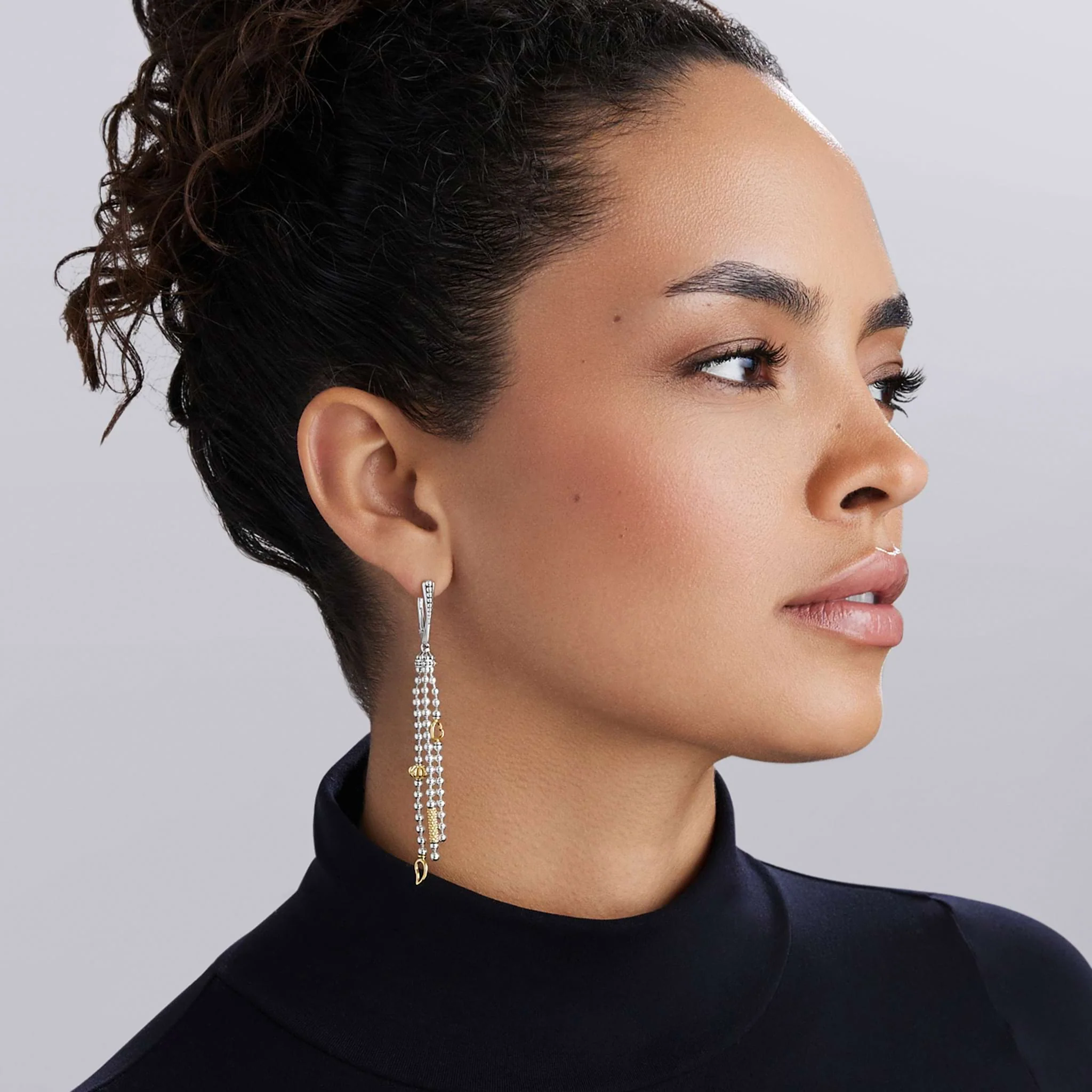 Caviar Icon Two-Tone Caviar Tassel Earrings - Image 2
