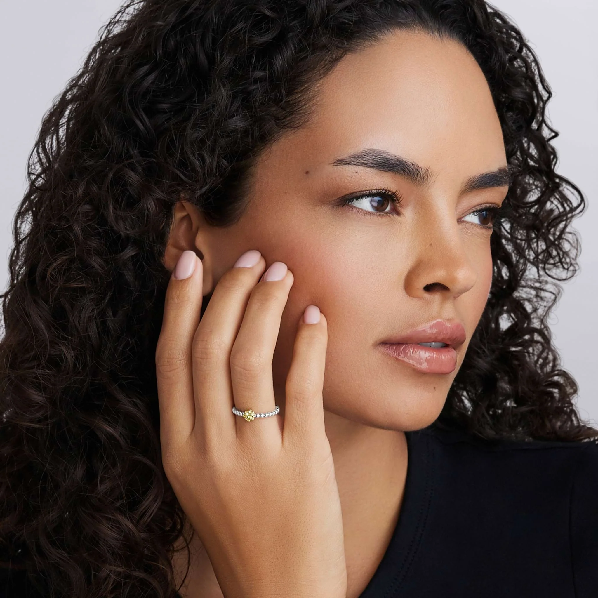 Caviar Icon Two-Tone Caviar Stacking Ring | 5mm - Image 2