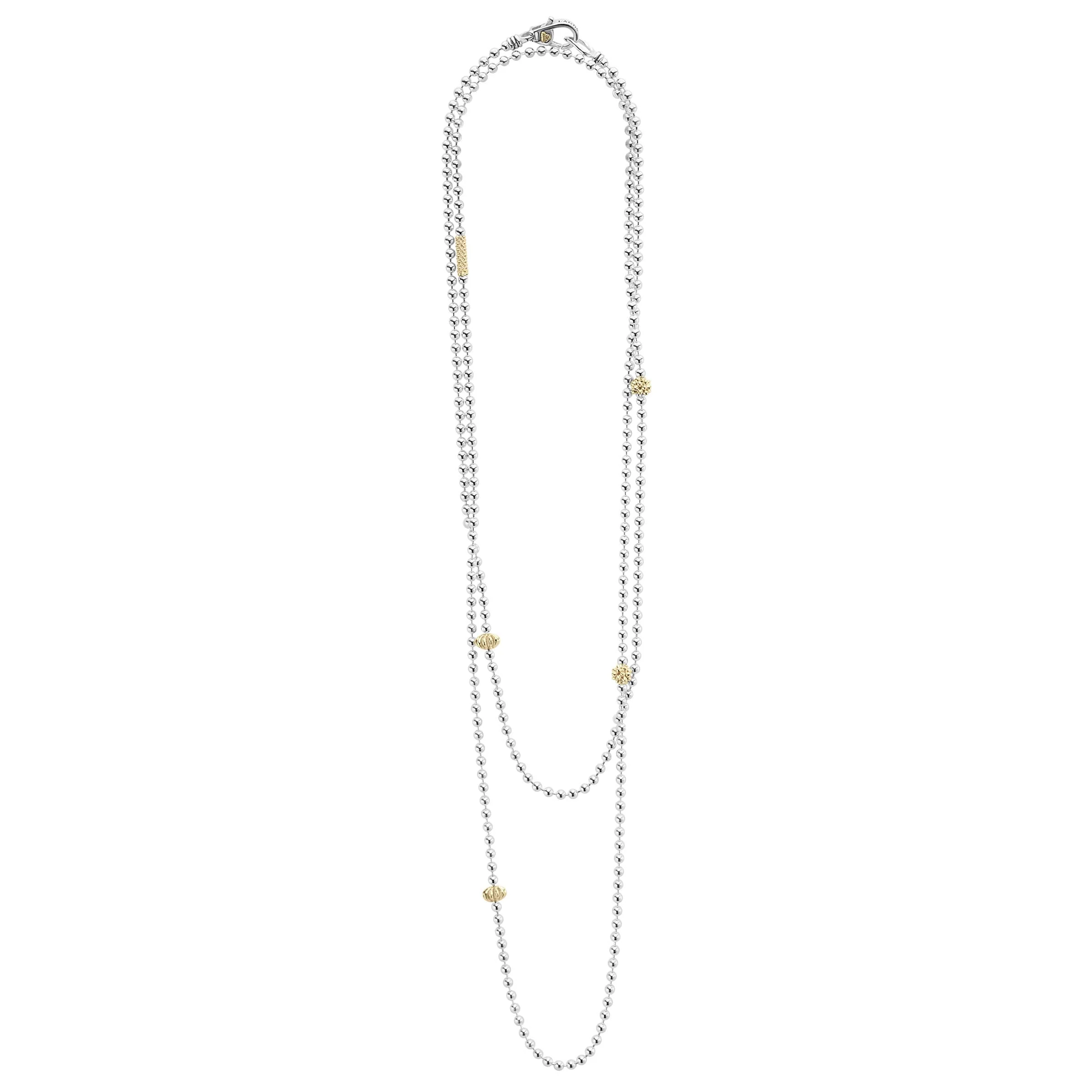 Caviar Icon Long Two-Tone Caviar Beaded Necklace - Image 3