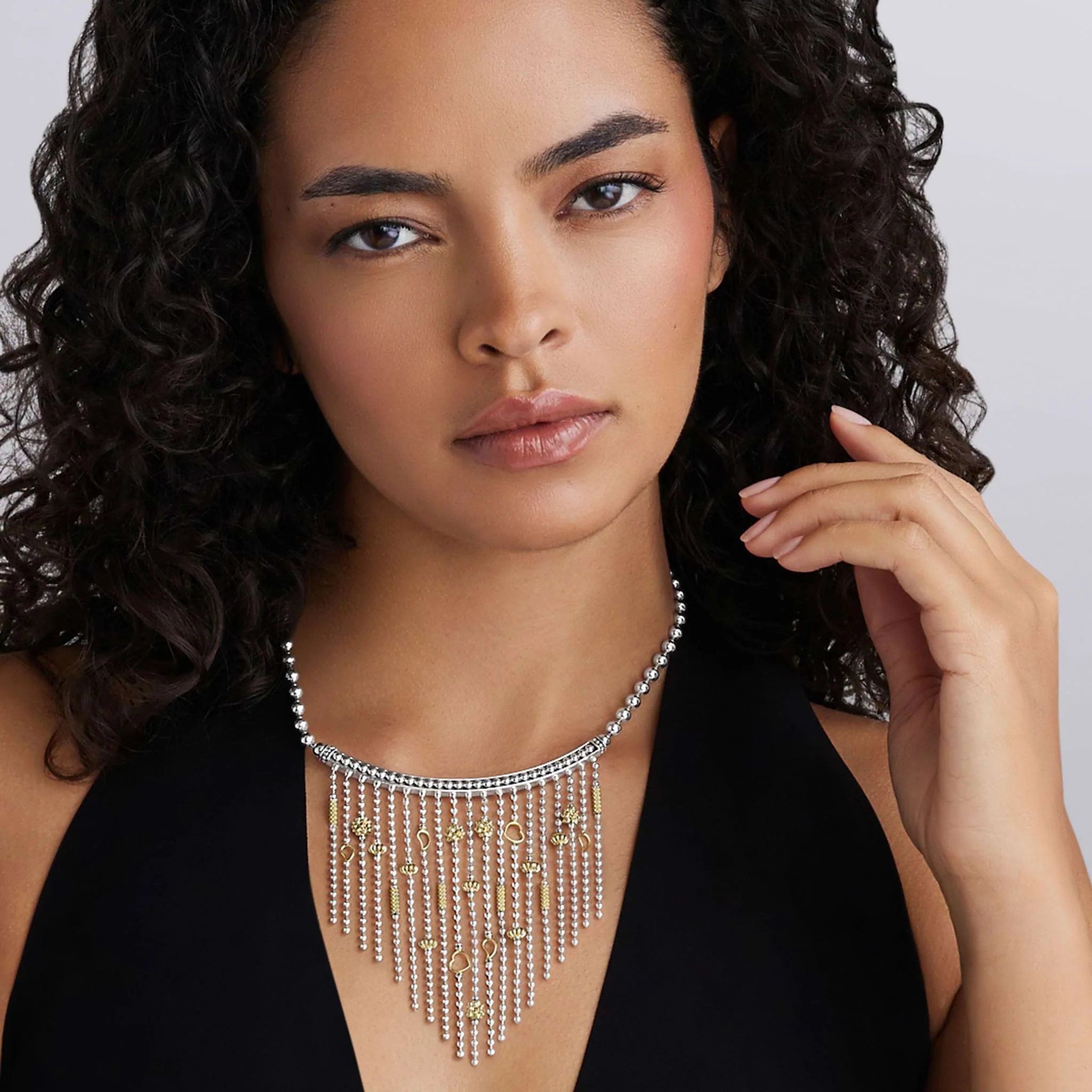 Caviar Icon Two-Tone Caviar Multi-Strand Necklace - Image 2