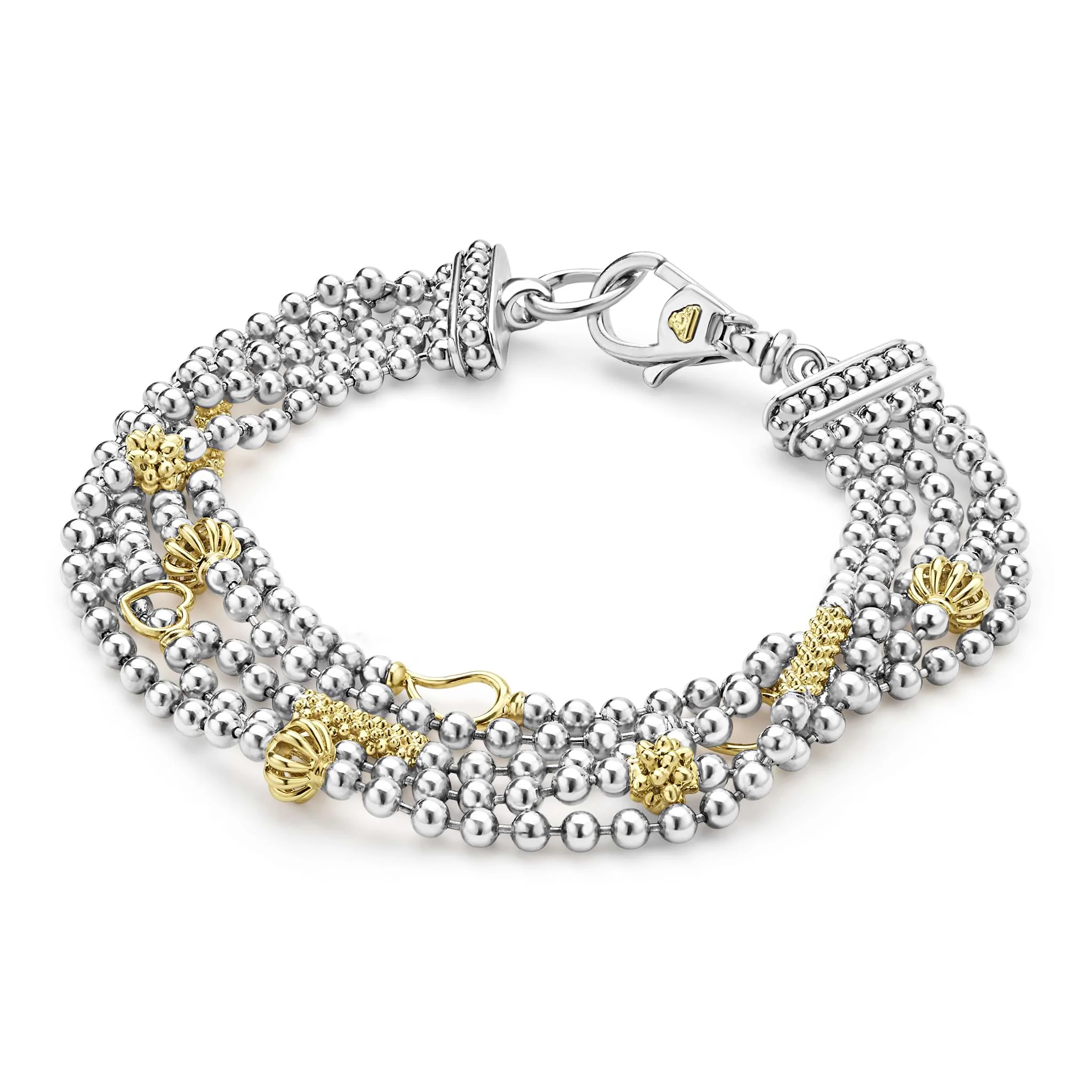 Caviar Icon Two-Tone Caviar Five Strand Chain Bracelet - Image 3