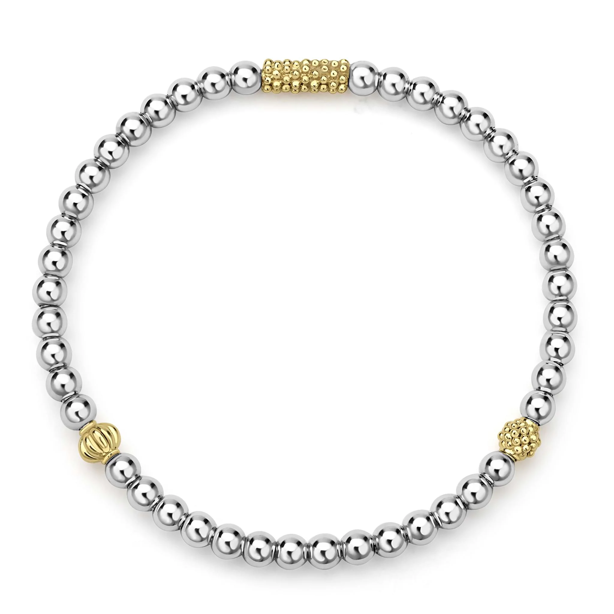Caviar Icon Two-Tone Caviar Icon Stretch Bracelet