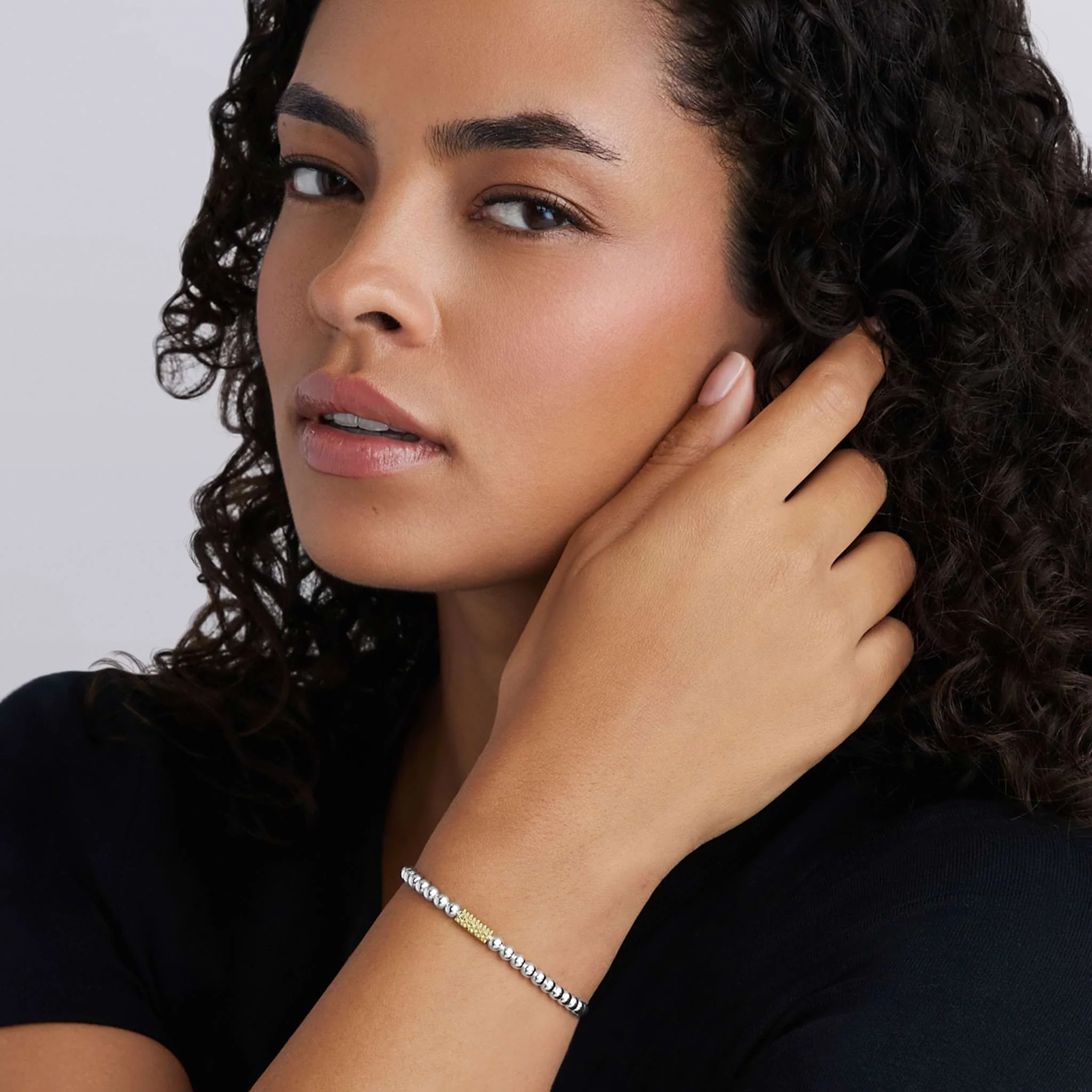 Caviar Icon Two-Tone Caviar Icon Stretch Bracelet - Image 2
