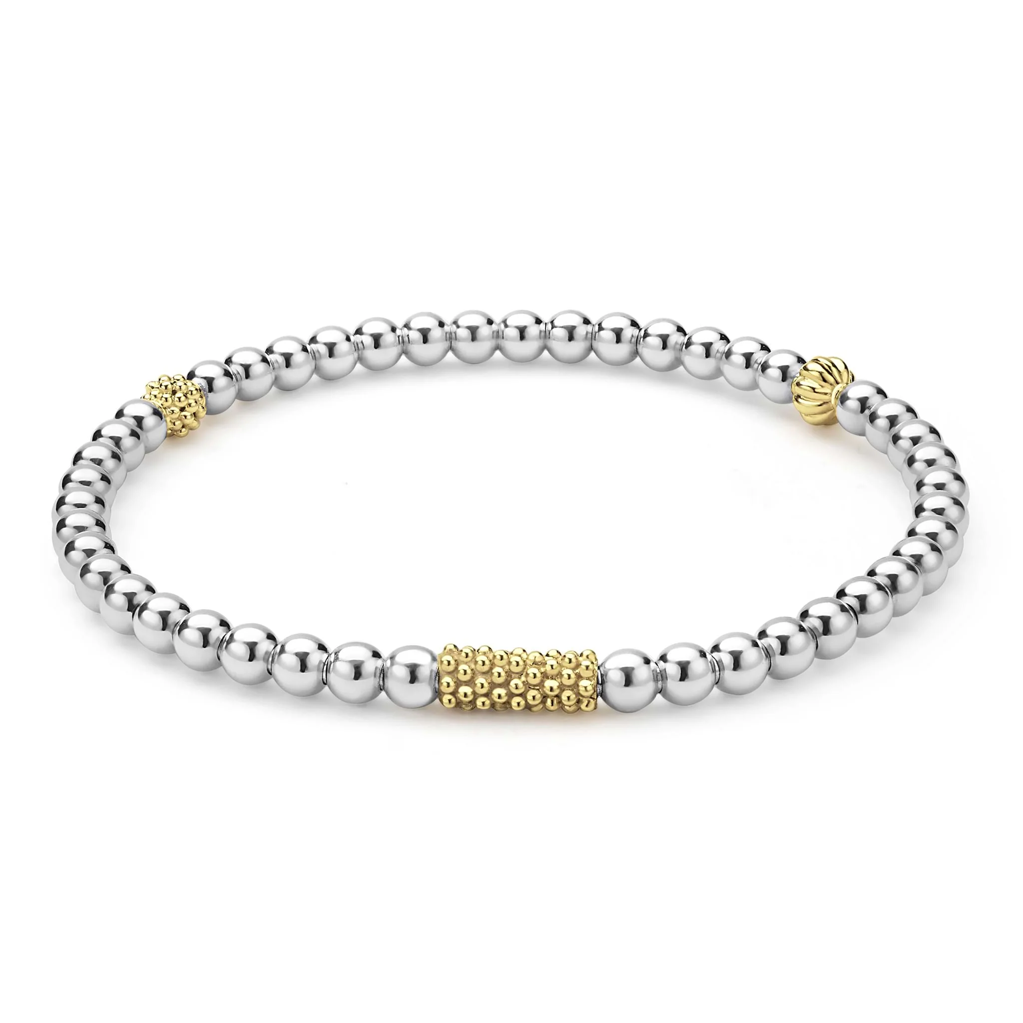 Caviar Icon Two-Tone Caviar Icon Stretch Bracelet - Image 3