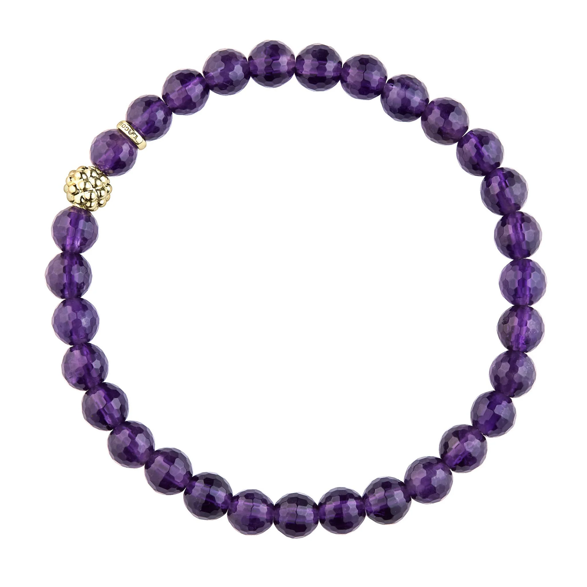 Caviar Icon Amethyst Gold Station Bead Bracelet - Image 3