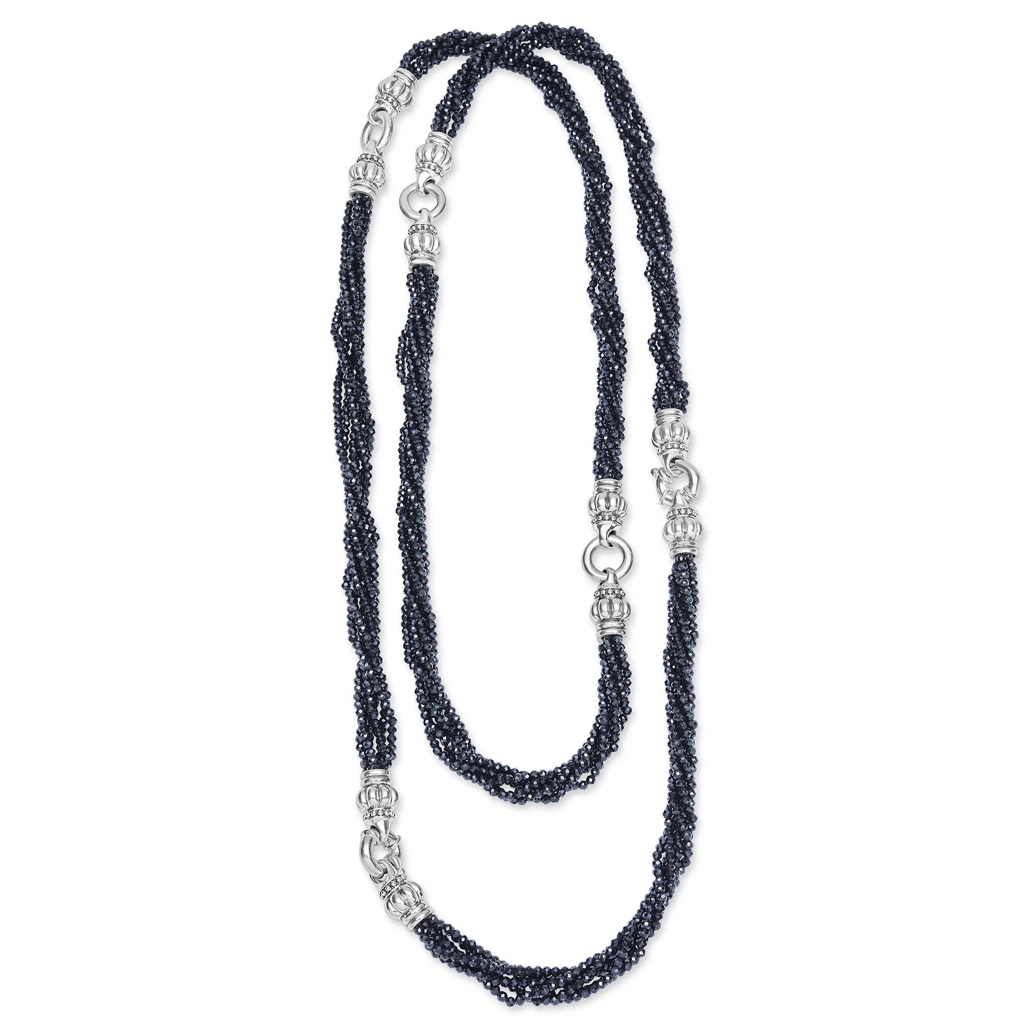 Caviar Icon Sterling Silver Black Spinel Bracelet & Necklace Set - Image 2