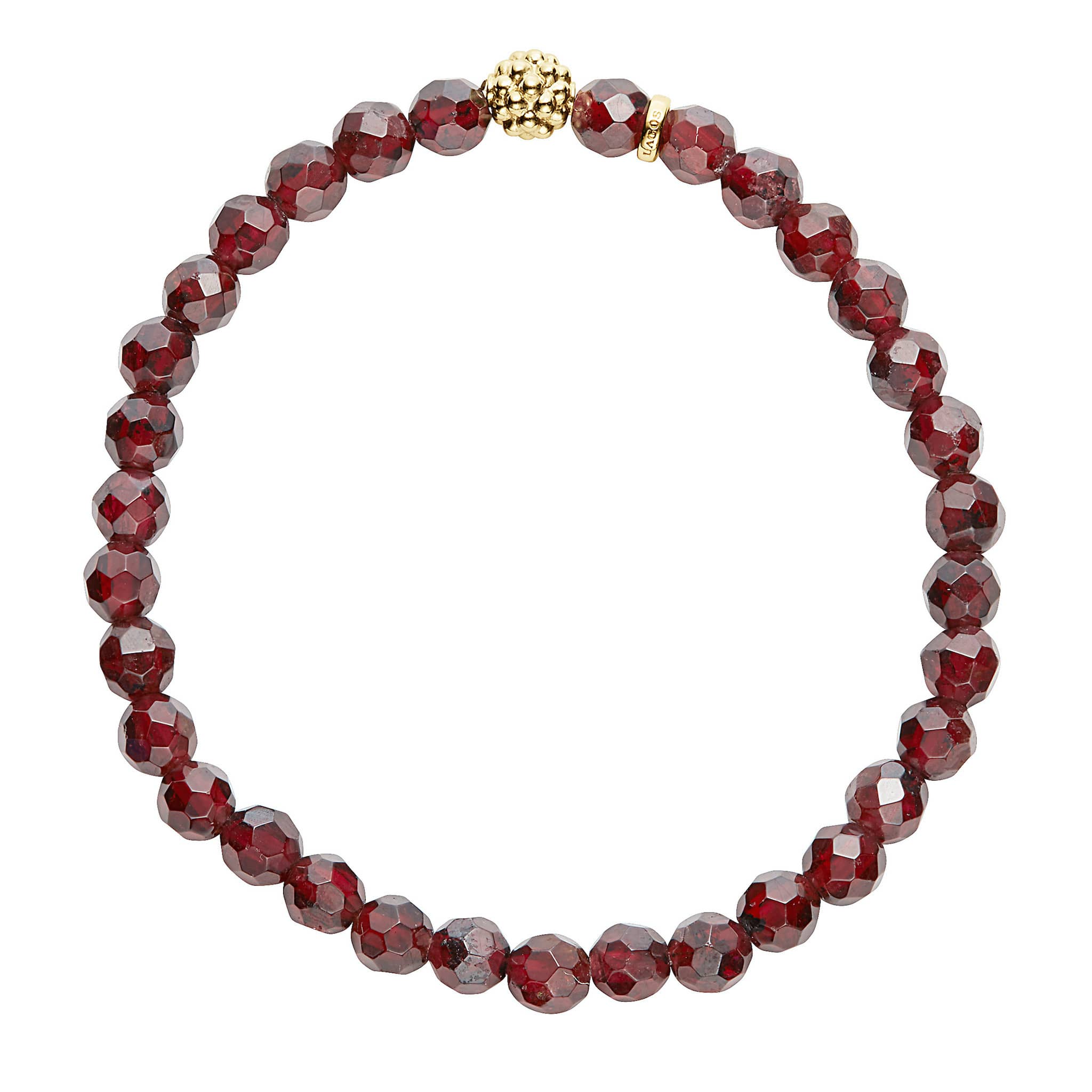 Caviar Icon Garnet Gold Station Bead Bracelet - Image 3