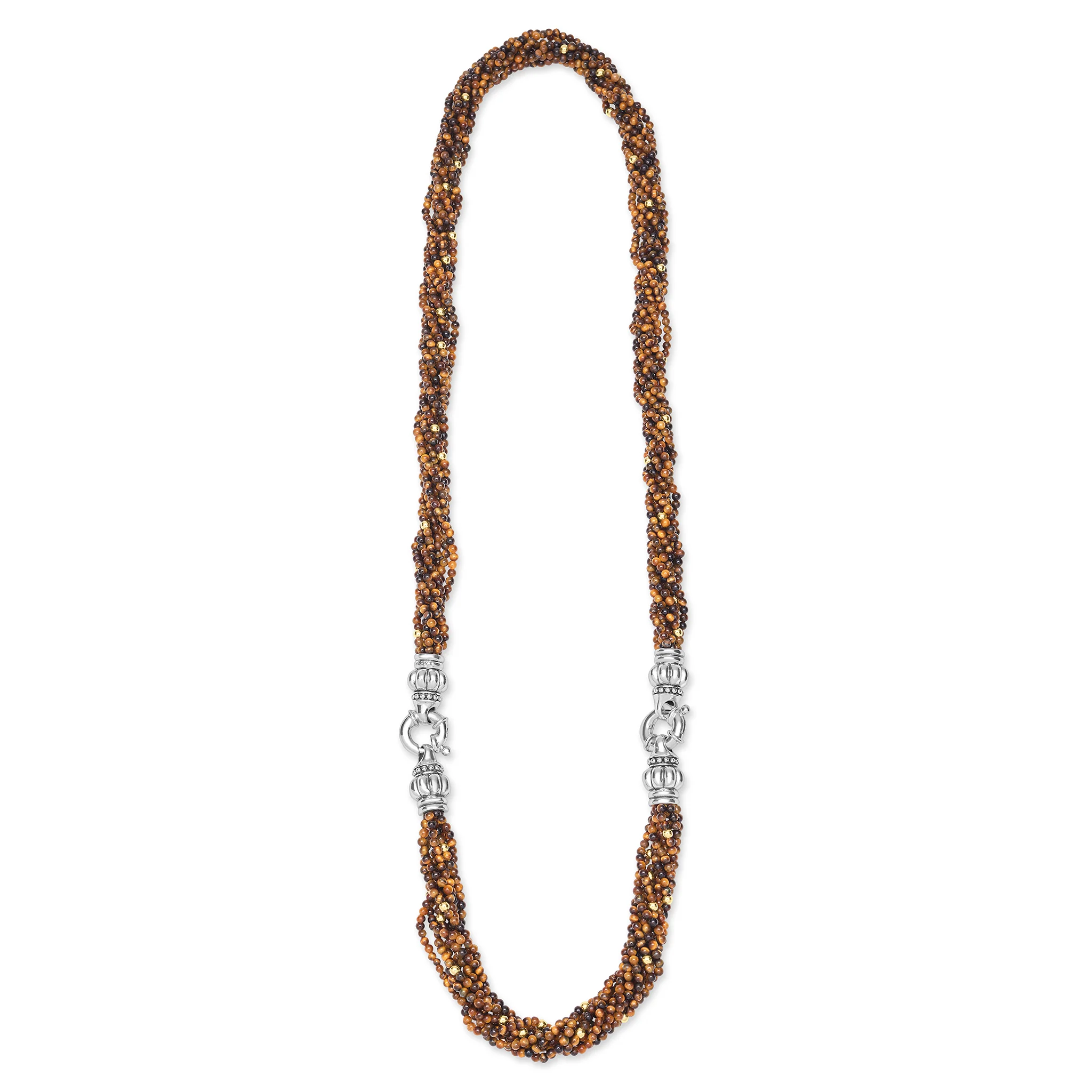 Caviar Icon 18K Gold Tigereye Beaded Necklace - Image 2