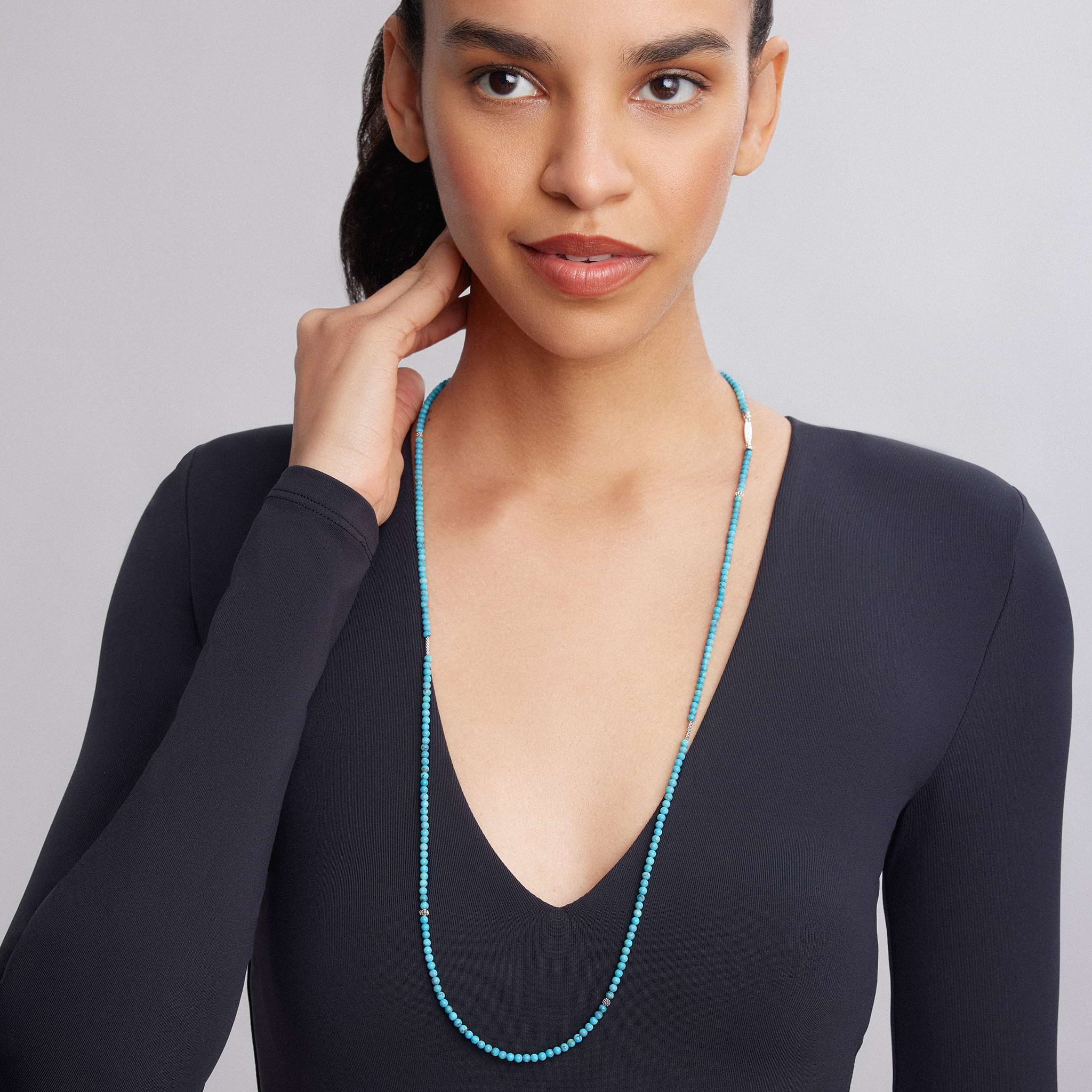 Caviar Icon Turquoise Beaded Necklace - Image 2