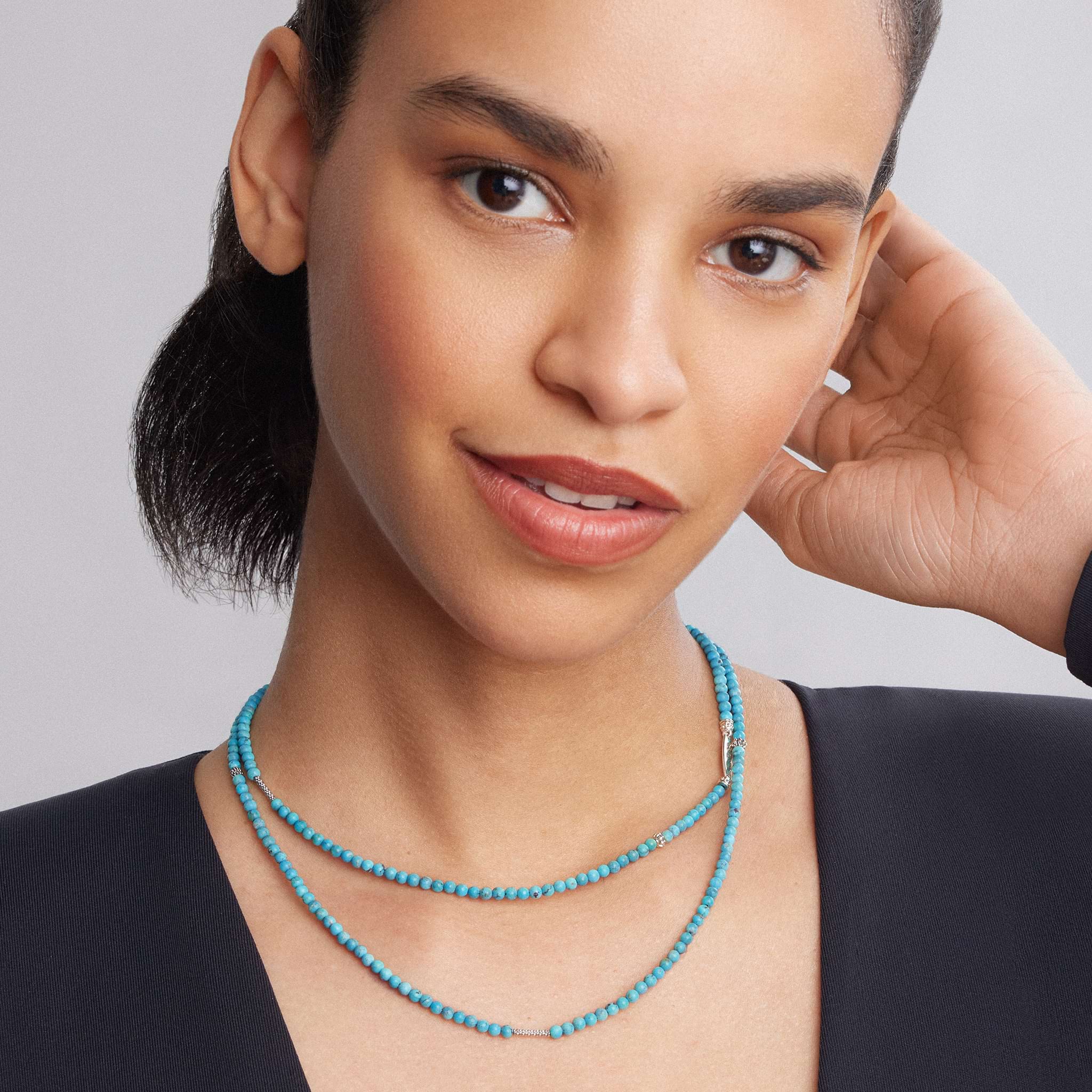 Caviar Icon Turquoise Beaded Necklace - Image 6