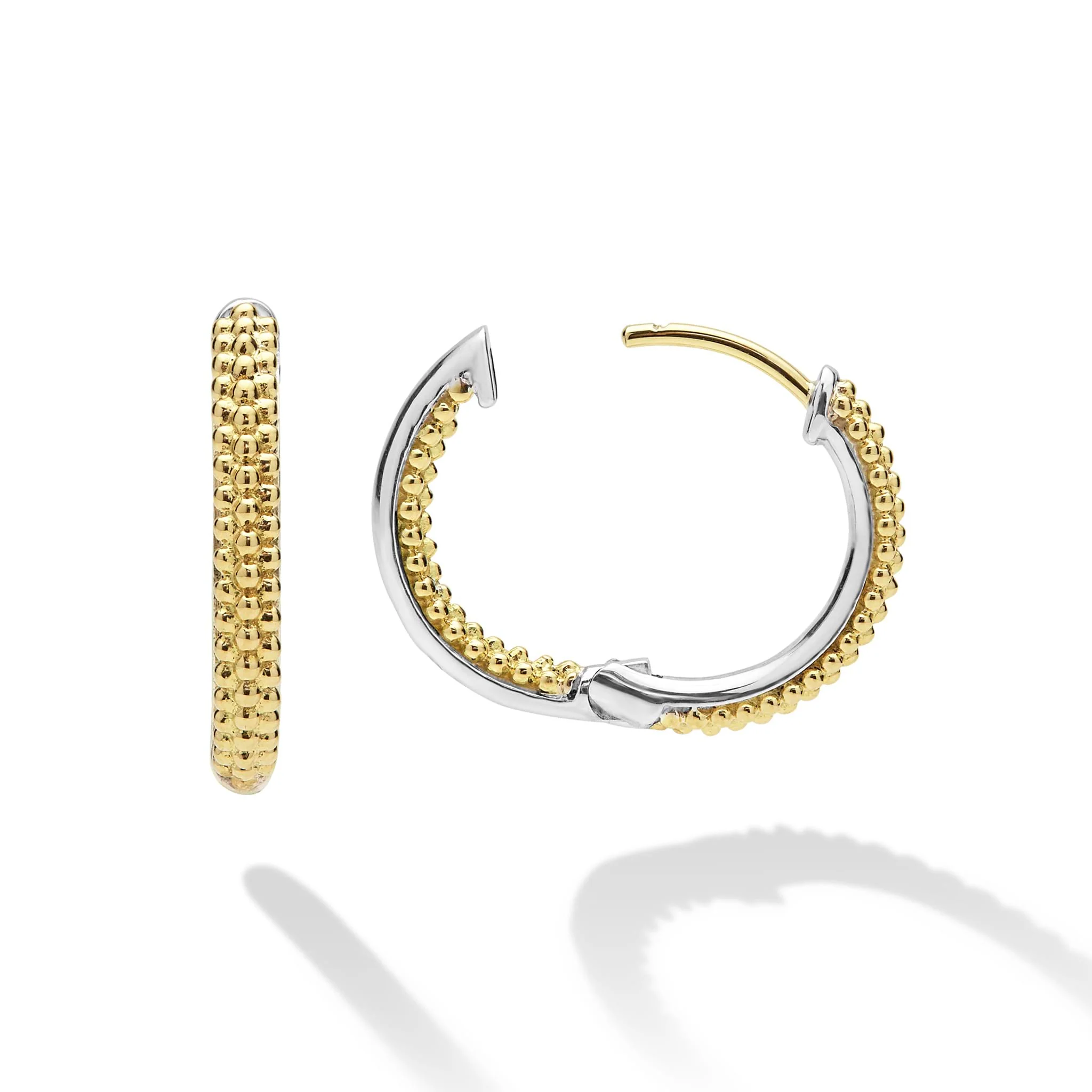 Caviar Lux Two-Tone Caviar Huggie Earrings - Image 3