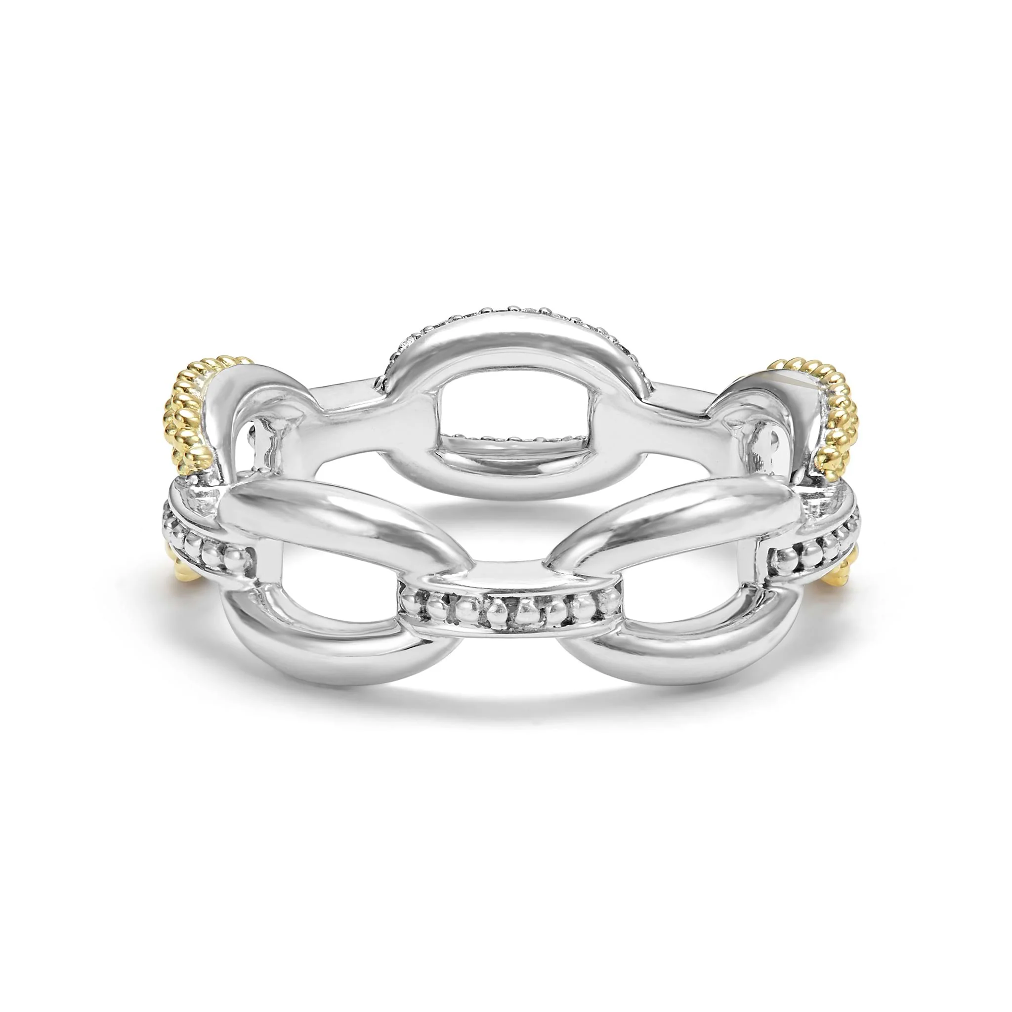 Caviar Lux Small Two-Tone Eternity Diamond Ring - Image 5