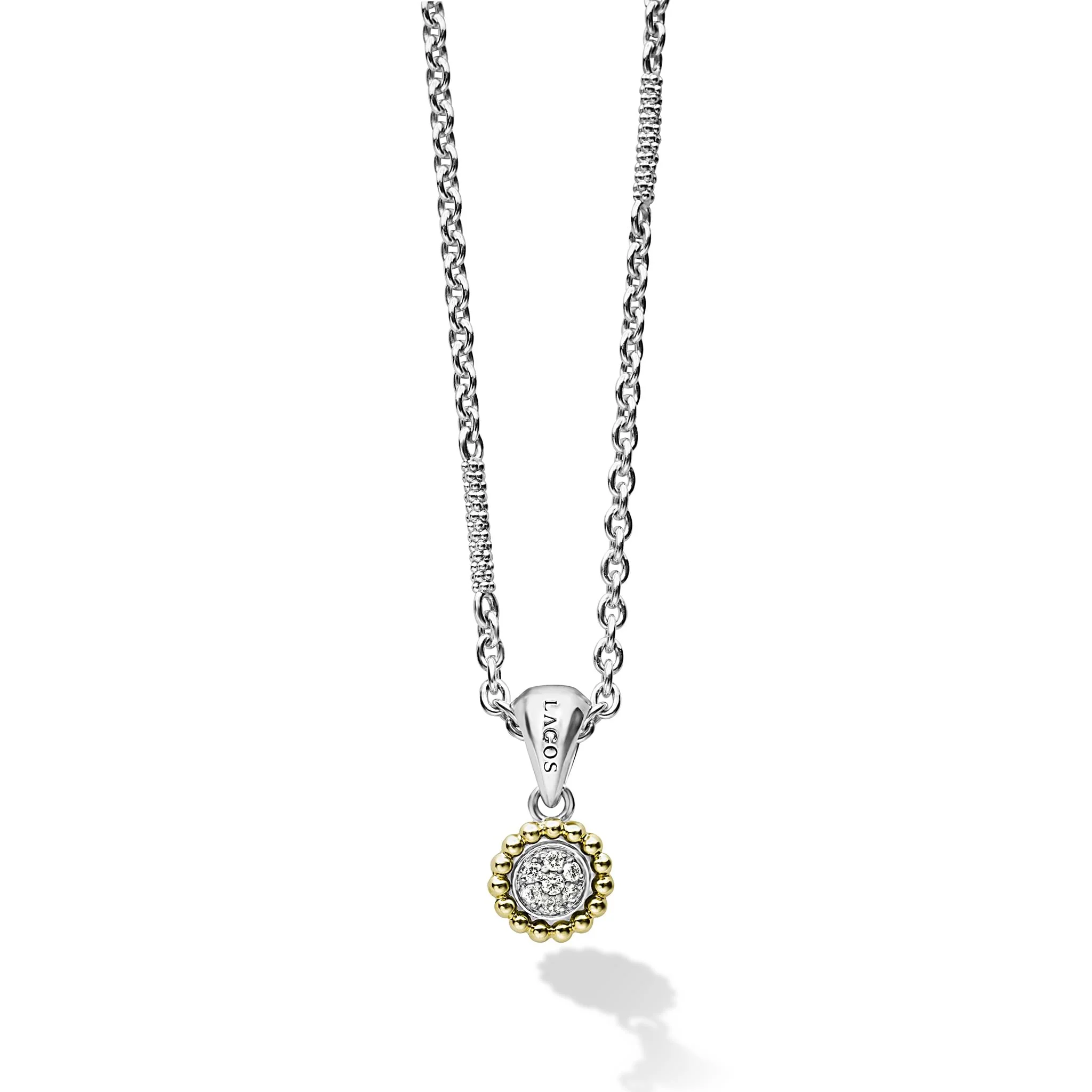 Caviar Lux Small Two-Tone Diamond Pendant Necklace