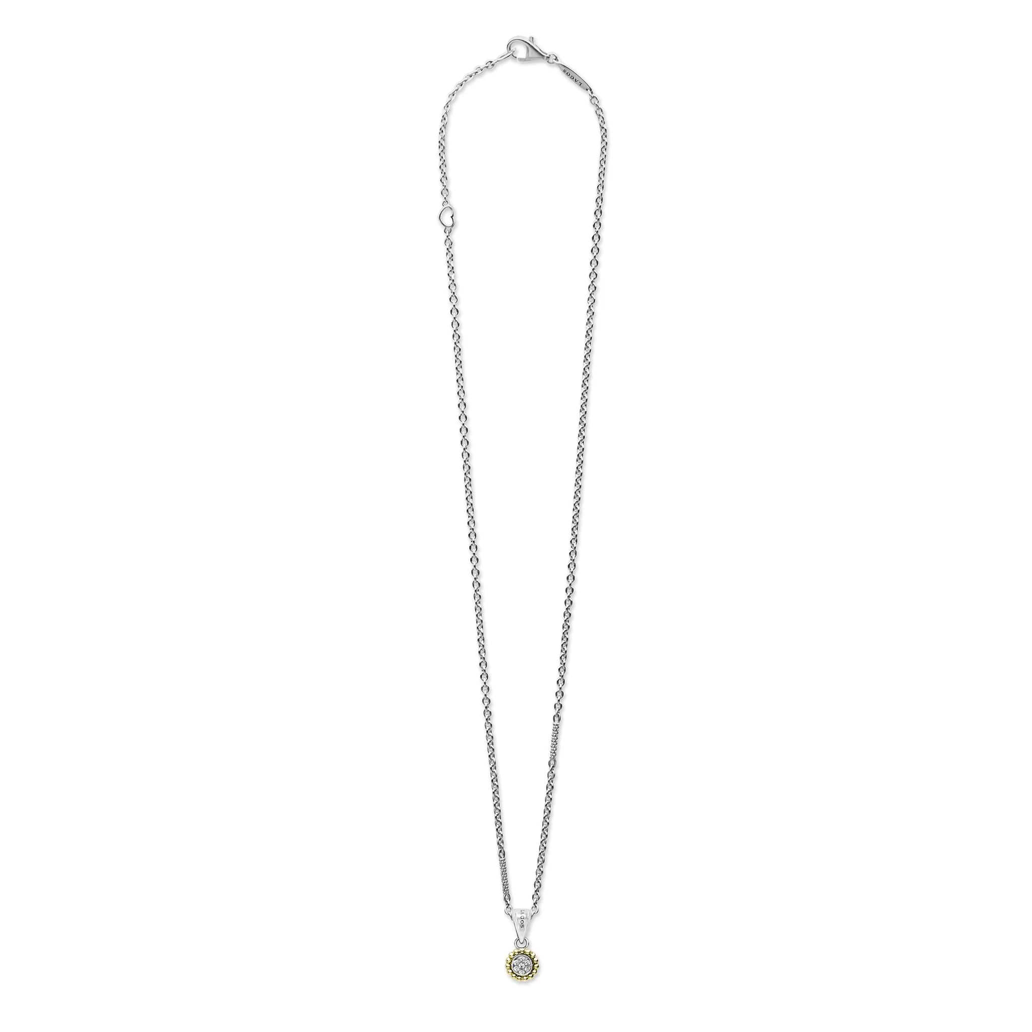 Caviar Lux Small Two-Tone Diamond Pendant Necklace - Image 3