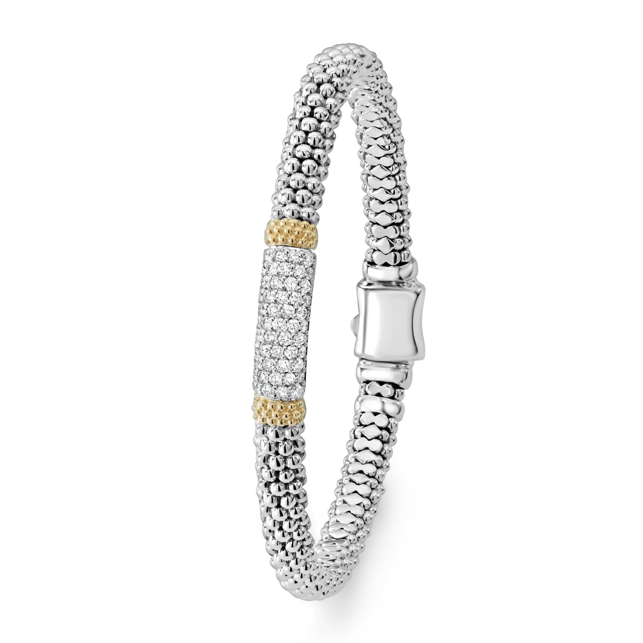 Caviar Lux Two-Tone Medium Diamond Station Bracelet | 6mm - Image 3