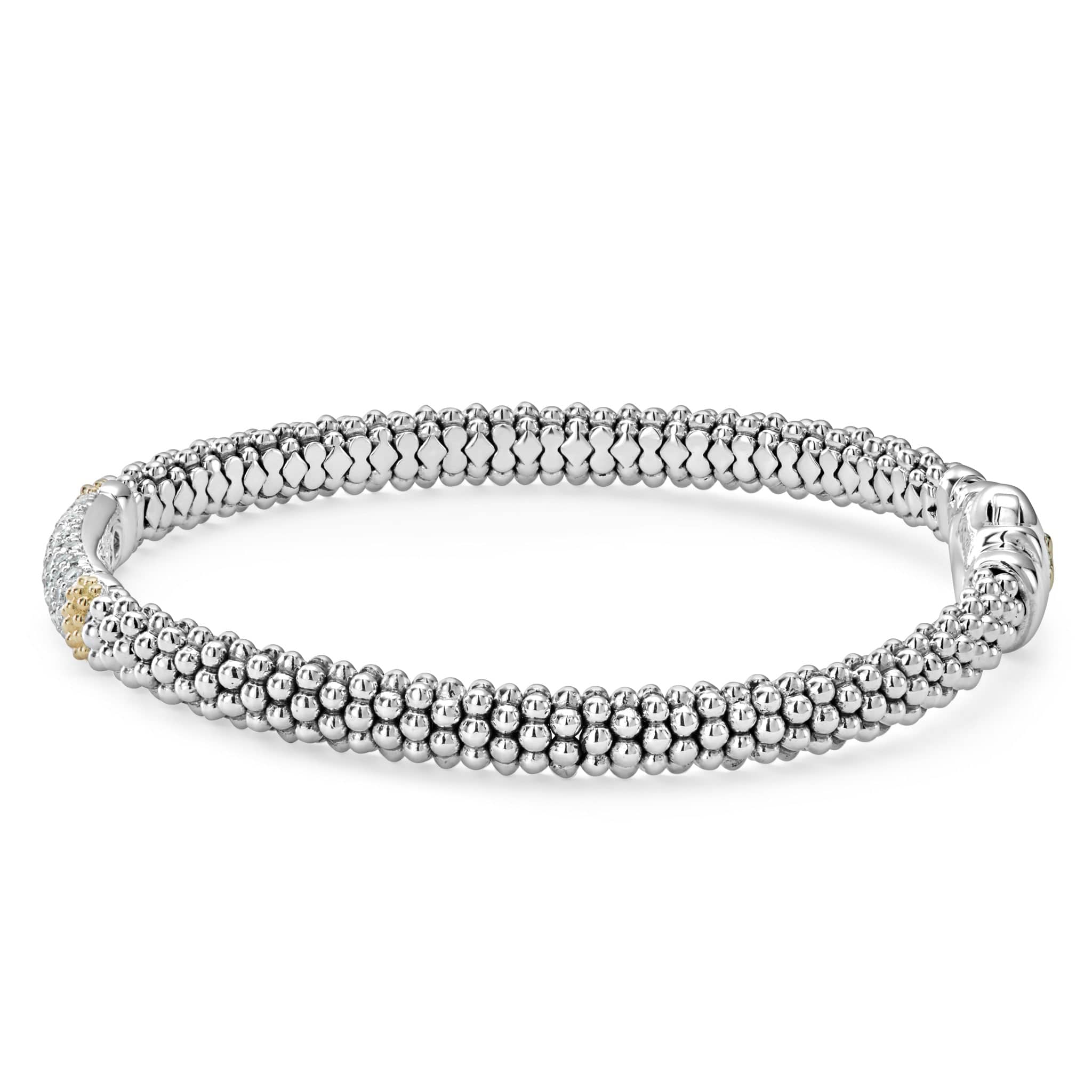 Caviar Lux Two-Tone Medium Diamond Station Bracelet | 6mm - Image 4