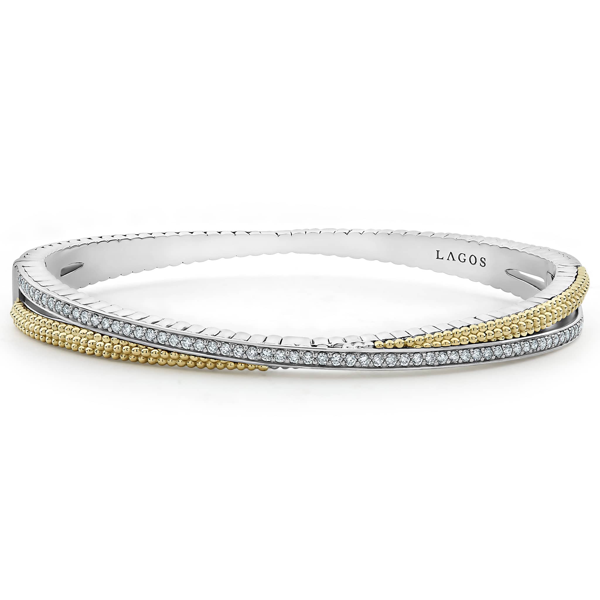 Caviar Lux Two-Tone X Diamond Caviar Bangle