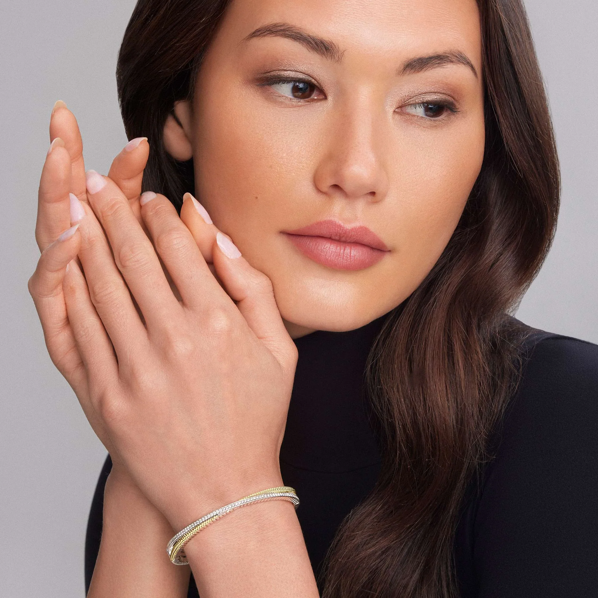 Caviar Lux Two-Tone X Diamond Caviar Bangle - Image 2