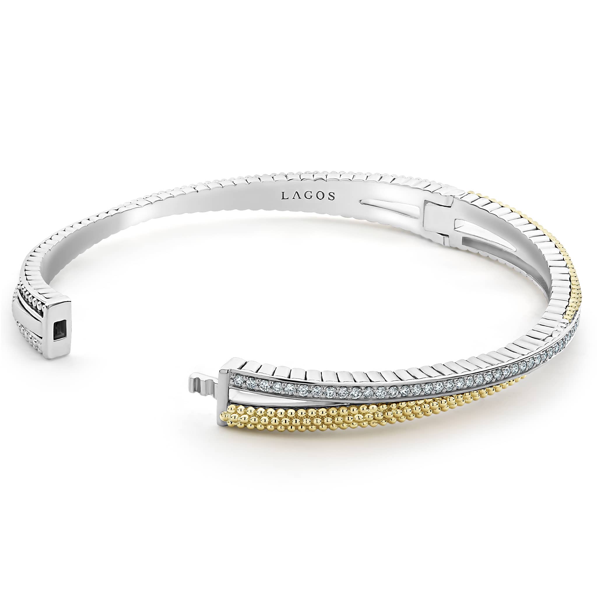 Caviar Lux Two-Tone X Diamond Caviar Bangle - Image 4