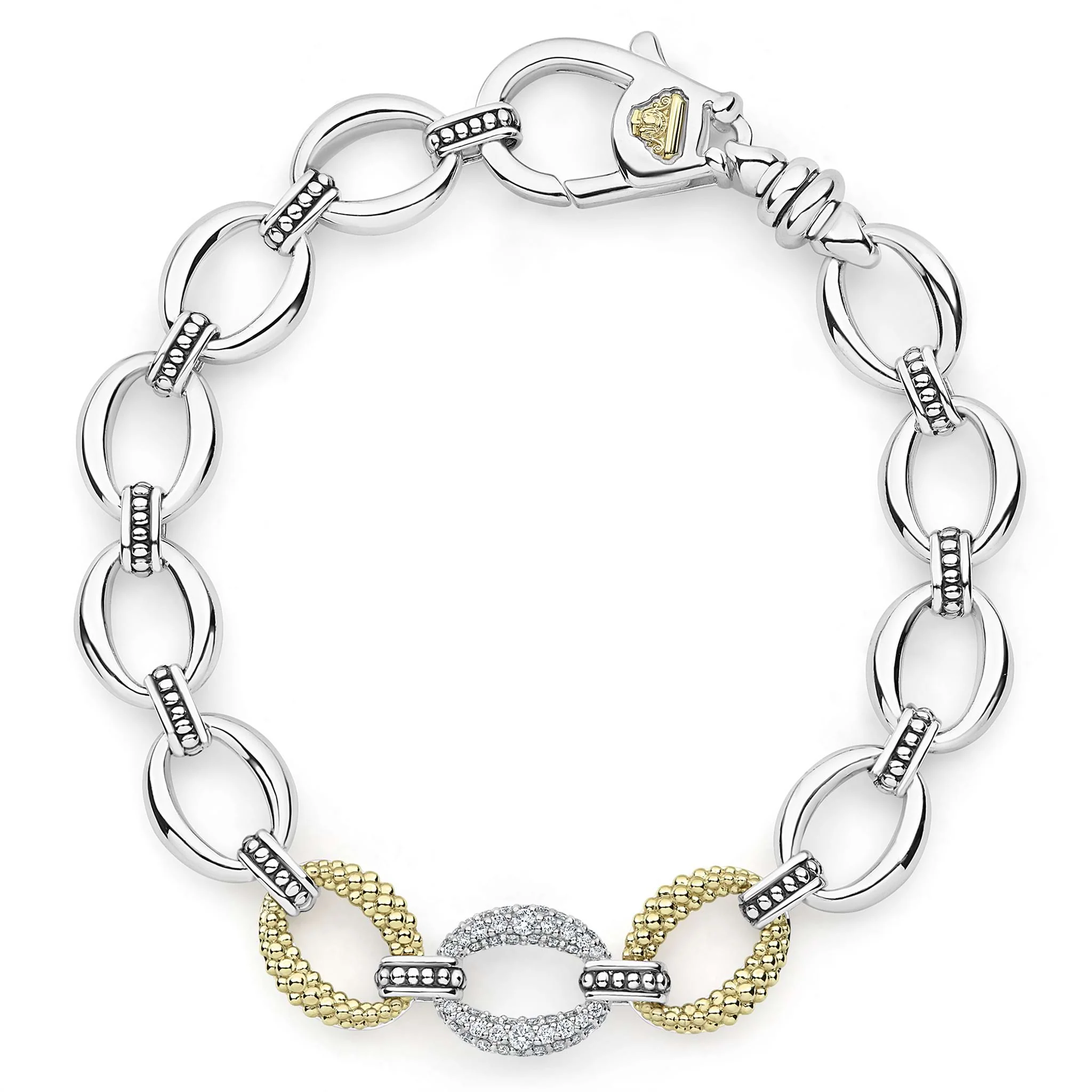 Caviar Lux Two-Tone Diamond Link Bracelet Gift Set - Image 3