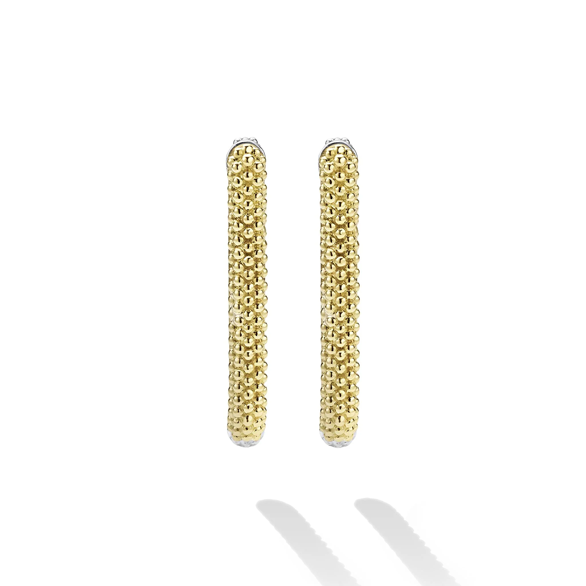 Caviar Lux Two-Tone Mini Caviar Hoop Earrings - Image 4