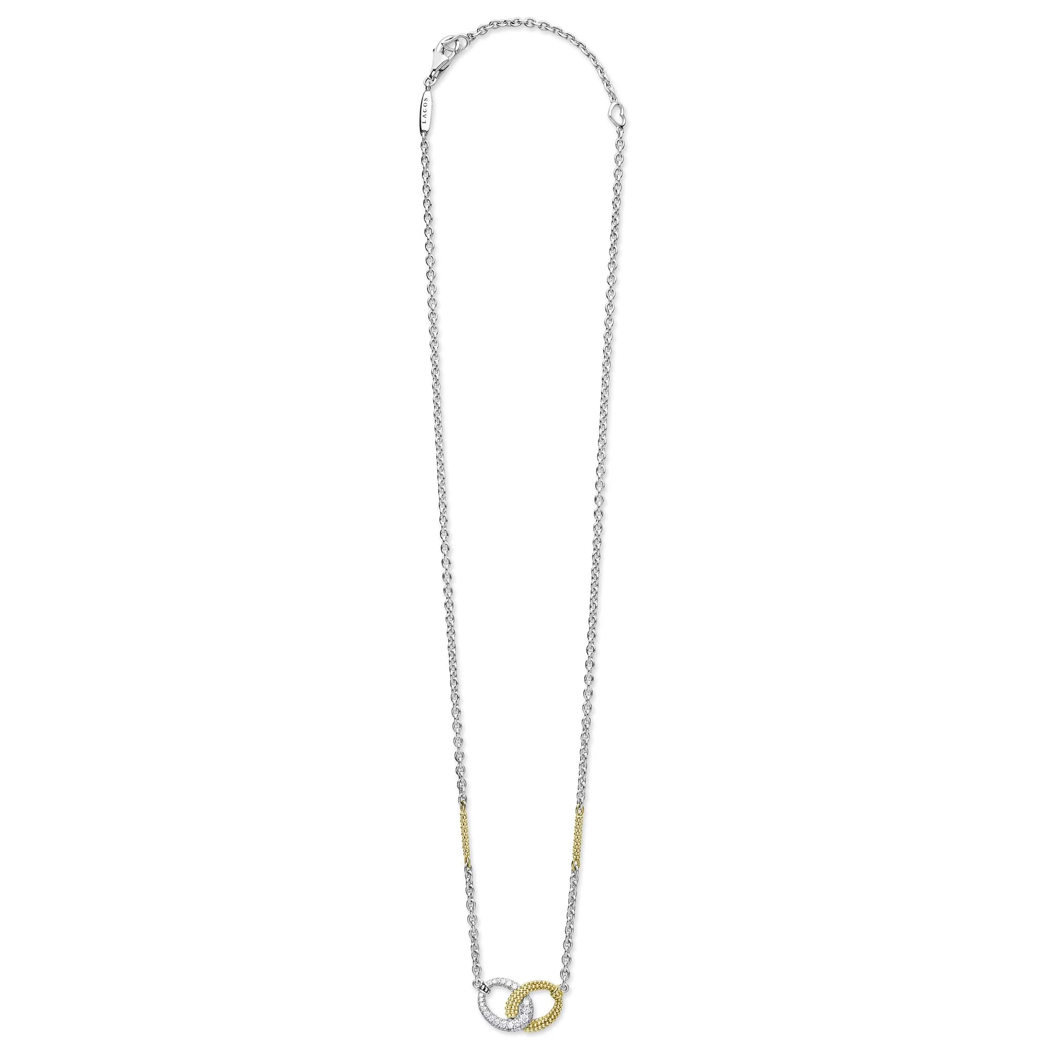 Caviar Lux Two-Tone Link Diamond Necklace - Image 3
