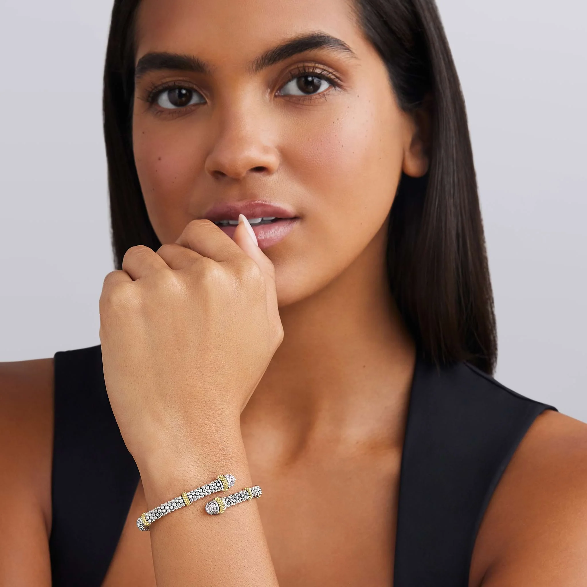 Caviar Lux Two-Tone Caviar Diamond Versa Bypass Bracelet | 5mm - Image 2
