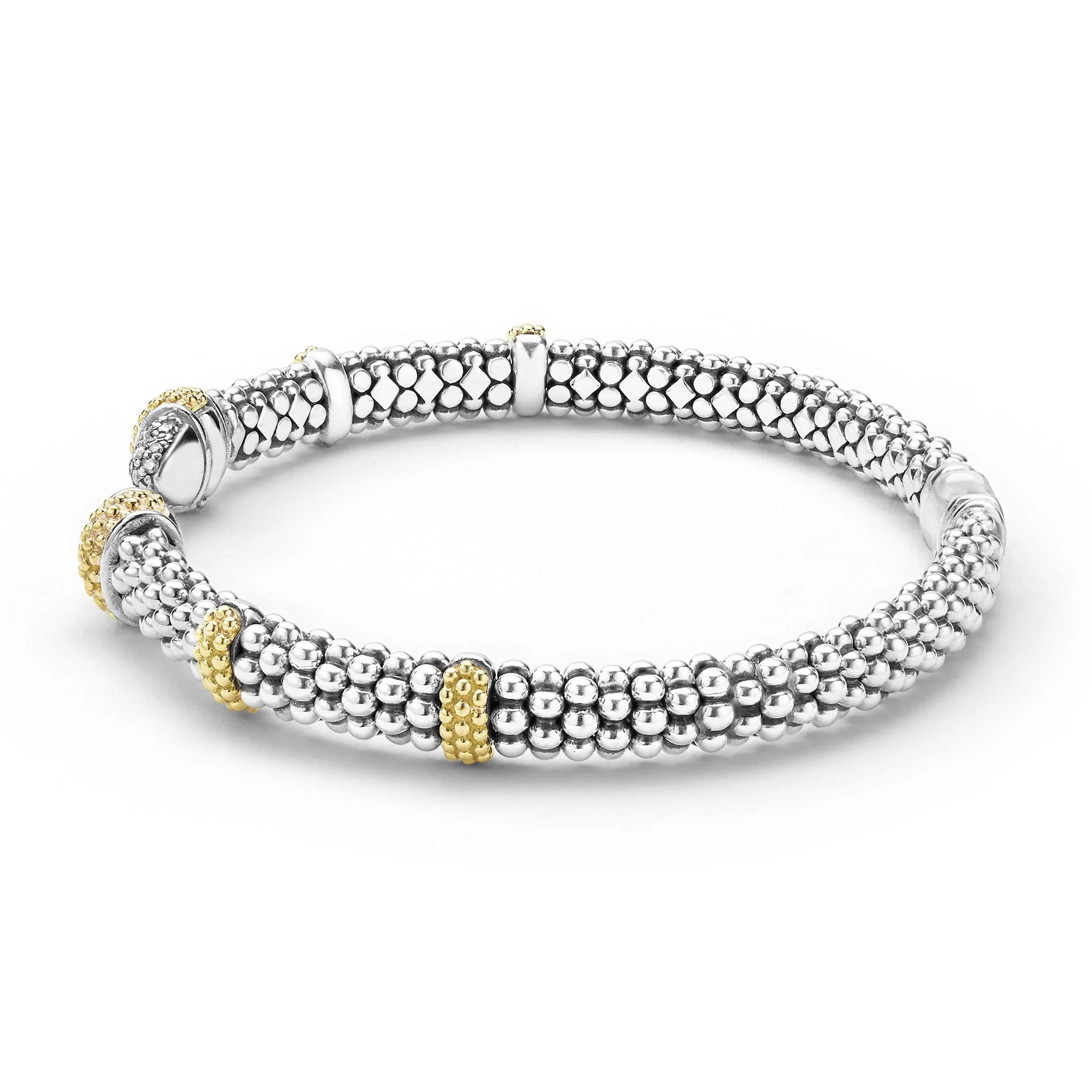 Caviar Lux Two-Tone Caviar Diamond Versa Torque Bracelet | 5mm - Image 3