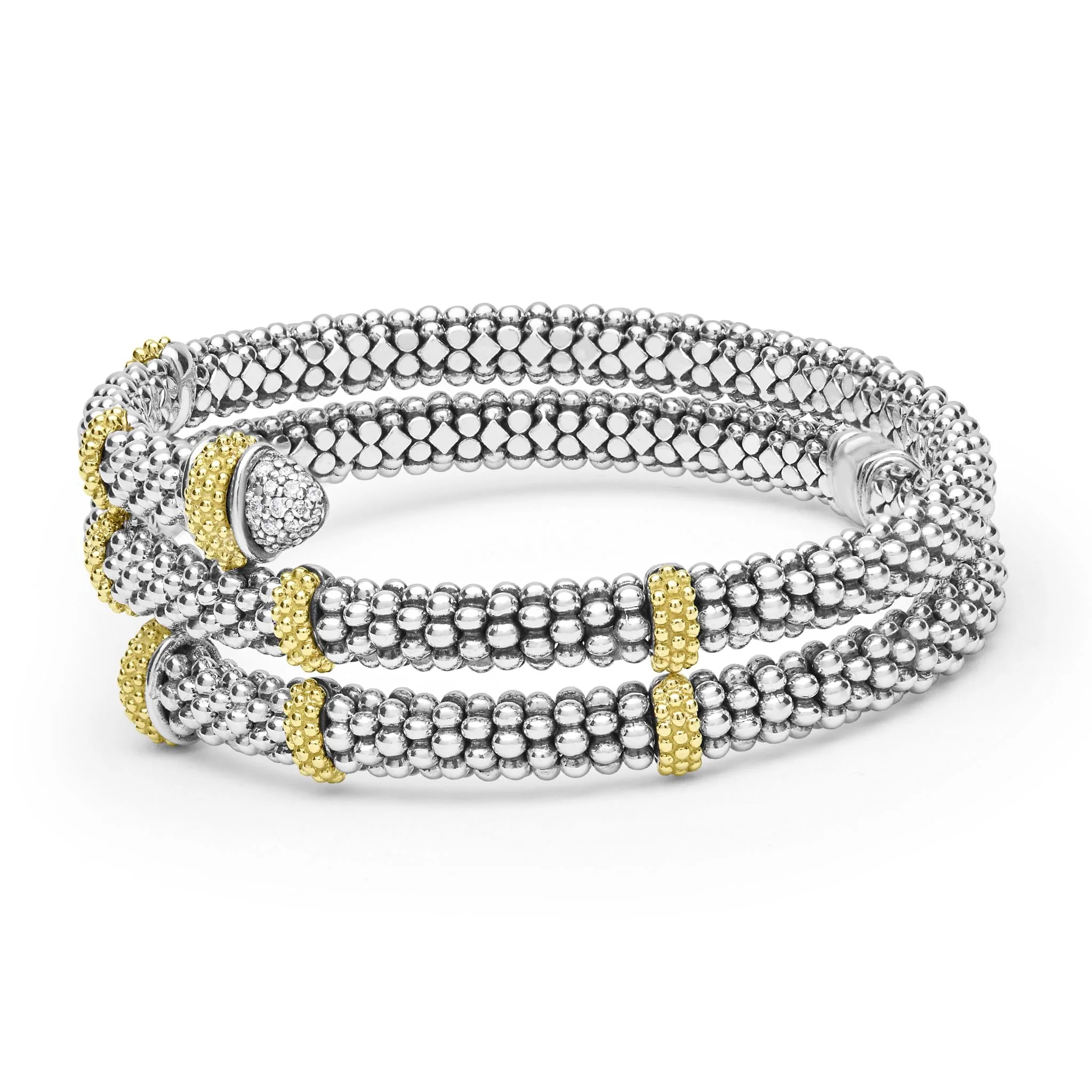 Caviar Lux Two-Tone Caviar Diamond Versa Wrap Bracelet | 5mm - Image 3