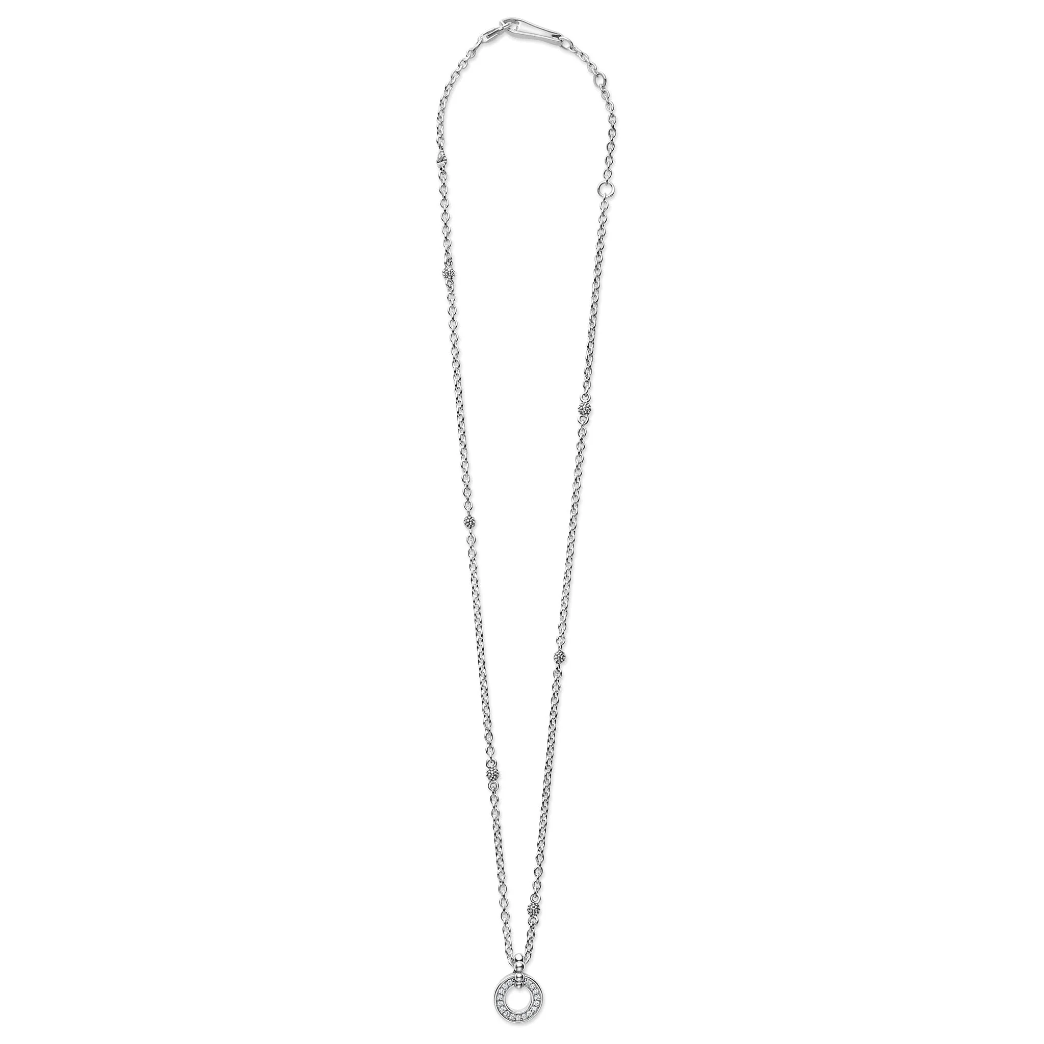 Caviar Spark Diamond Circle Pendant Necklace - Image 3