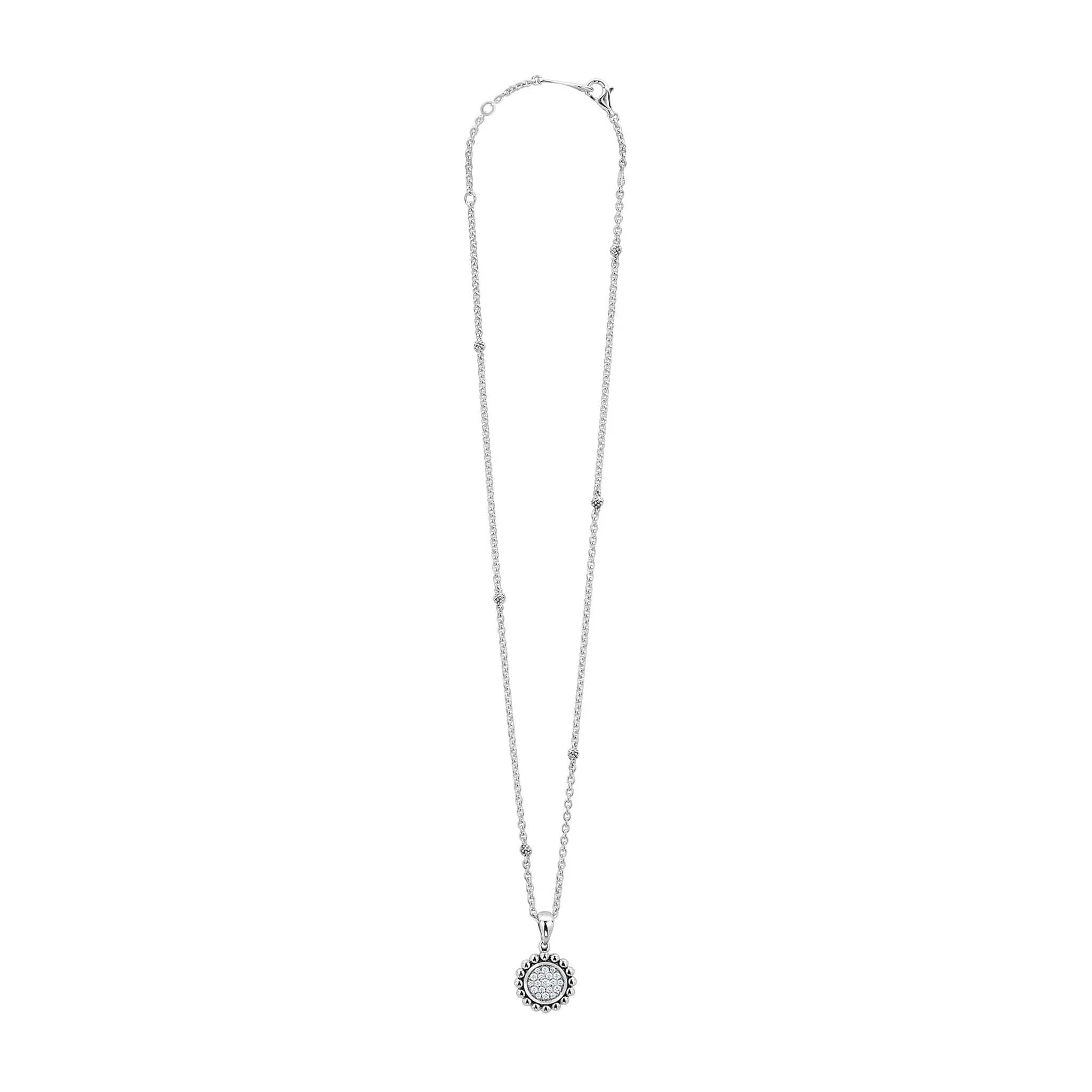 Caviar Spark Medium Sterling Silver Diamond Pendant Necklace - Image 3
