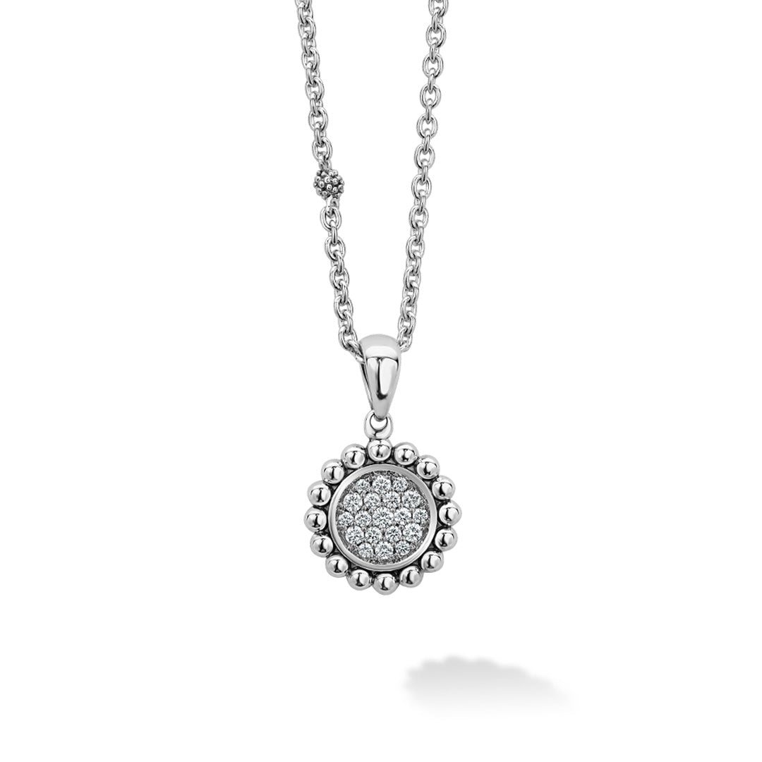 Caviar Spark Medium Sterling Silver Diamond Pendant Necklace - Image 5